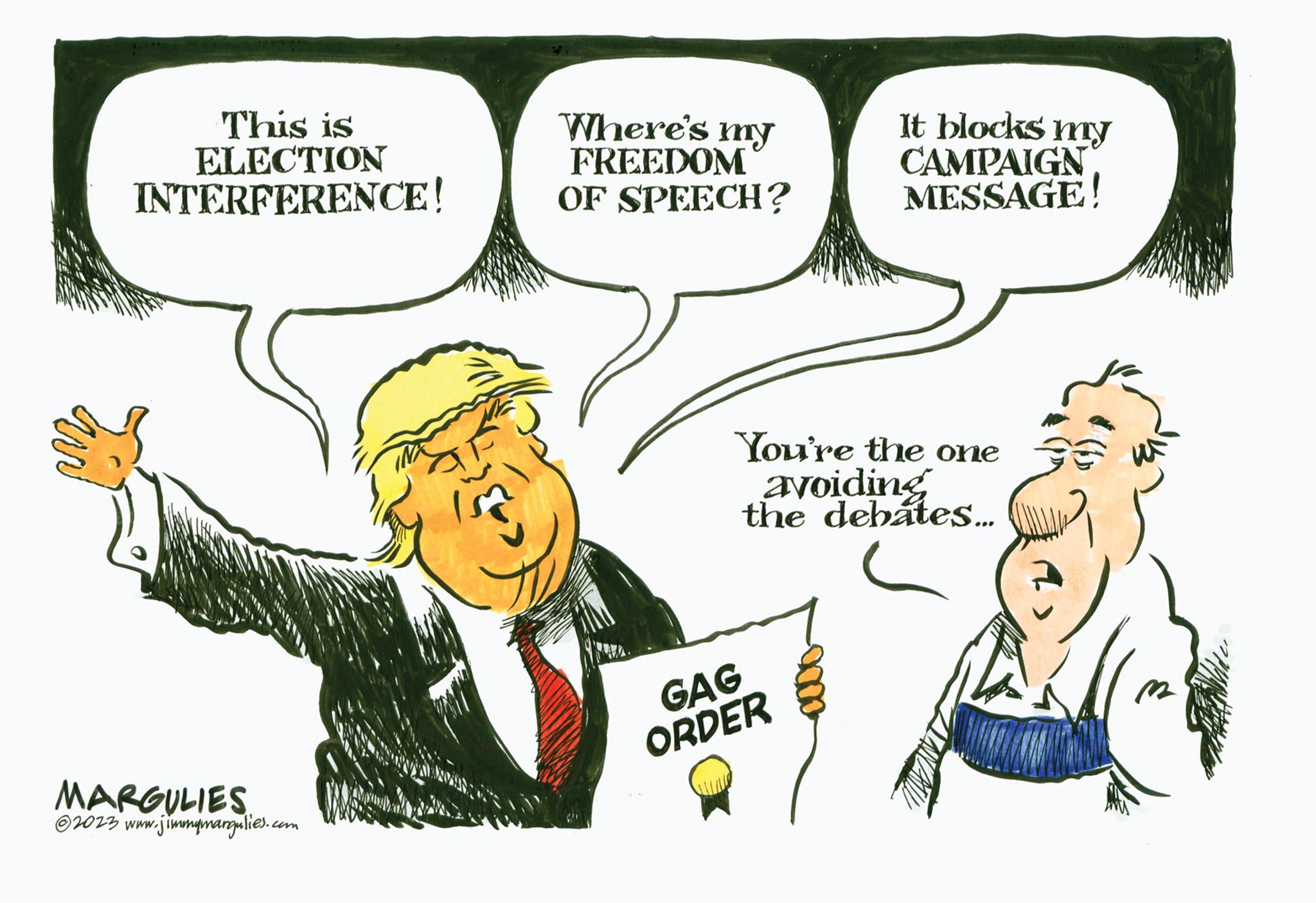 Gesture OCR: This is ELECTION INTERFERENCE! MARGULIES ?2023 www.jimmymargulies.com Where's my FREEDOM OF SPEECH? It blocks my CAMPAIGN MESSAGE! You're the one avoiding the debates... GAG ORDER LANZAD This is ELECTION INTERFERENCE ! MARGULIES ?2023 www.jimmymargulies.com Where's my FREEDOM OF SPEECH ? It blocks my CAMPAIGN MESSAGE ! You're the one avoiding the debates ... GAG ORDER LANZAD