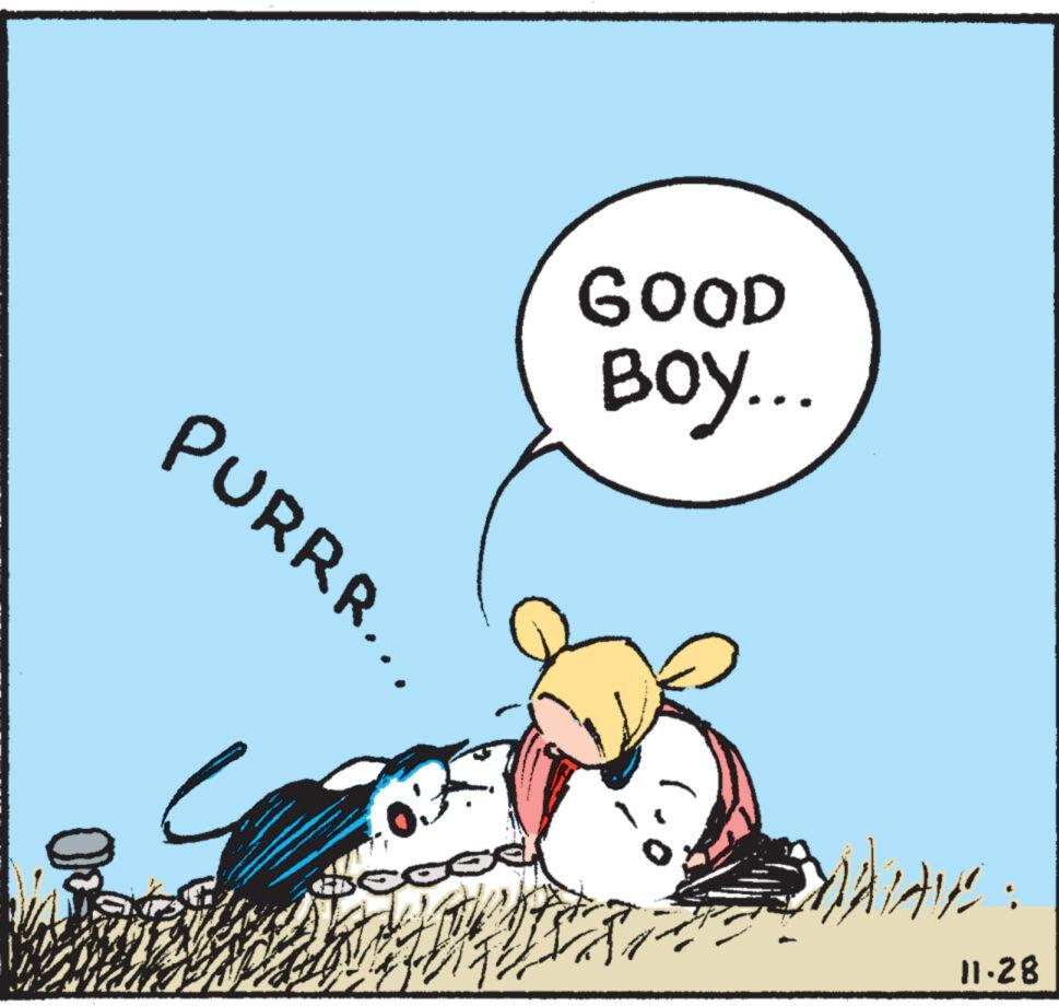 People in nature OCR: PURRR... GOOD Boy... HAVE: 11.28 PURRR ... GOOD Boy ... HAVE : 11.28