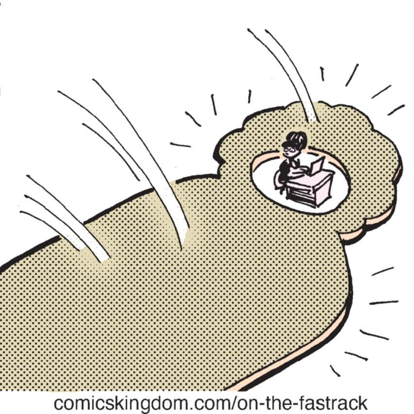 Drawing OCR: Se A G comicskingdom.com/on-the-fastrack Se A G comicskingdom.com/on-the-fastrack