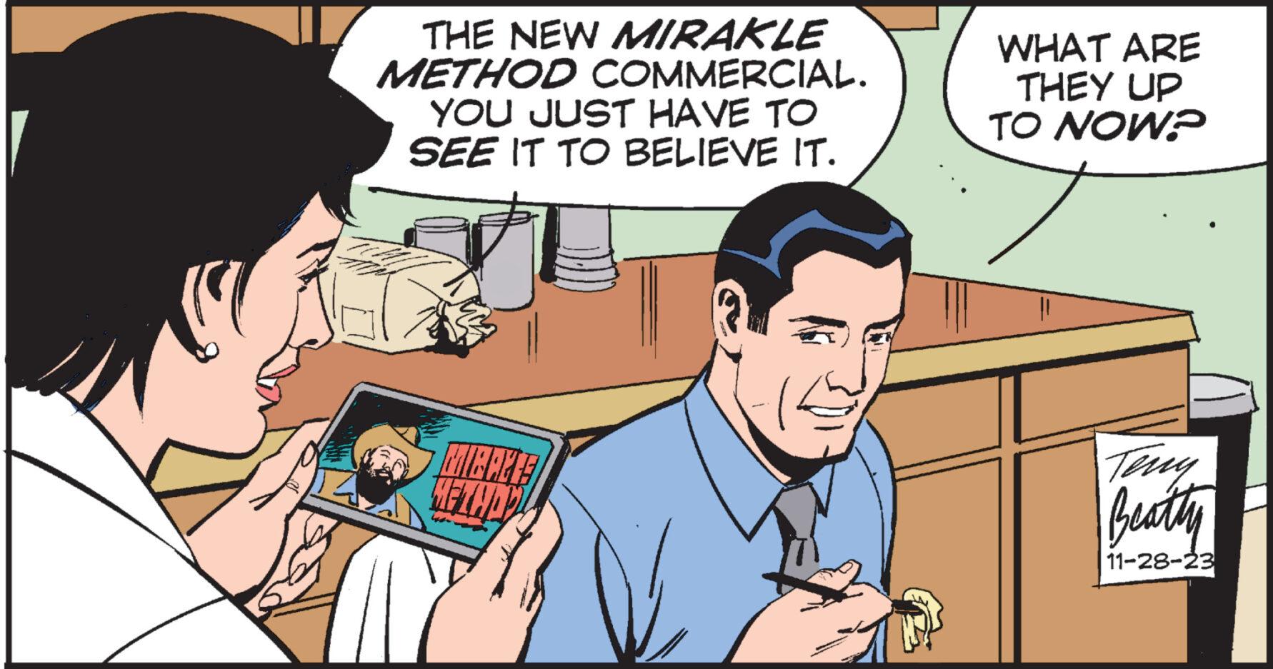 Line OCR: THE NEW MIRAKLE METHOD COMMERCIAL. YOU JUST HAVE TO SEE IT TO BELIEVE IT. MICHET HETHA www WHAT ARE THEY UP TO NOW? Beatty 11-28-23 THE NEW MIRAKLE METHOD COMMERCIAL . YOU JUST HAVE TO SEE IT TO BELIEVE IT . MICHET HETHA www WHAT ARE THEY UP TO NOW ? Beatty 11-28-23