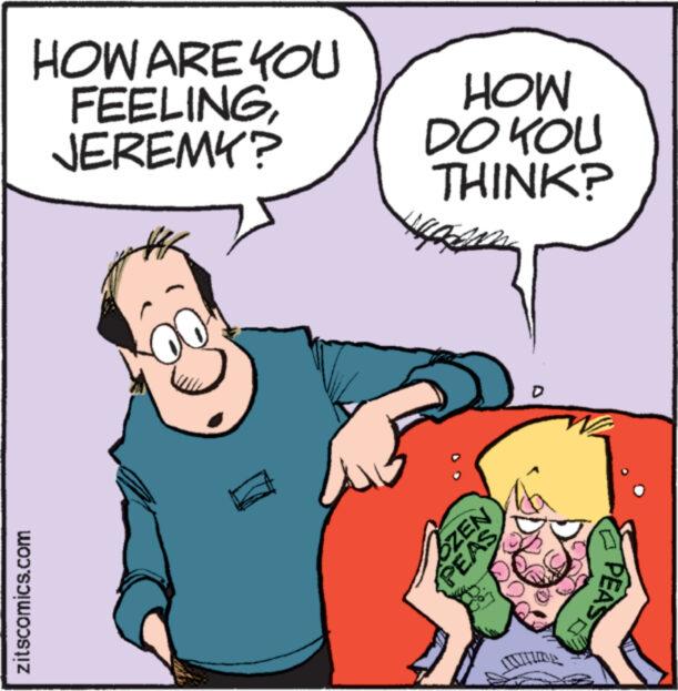 Mammal OCR: zitscomics.com HOW ARE YOU FEELINGJEREMY? #4 HOW DO YOU THINK? PRAN PEAS OZEN PEAS zitscomics.com HOW ARE YOU FEELINGJEREMY ? # 4 HOW DO YOU THINK ? PRAN PEAS OZEN PEAS