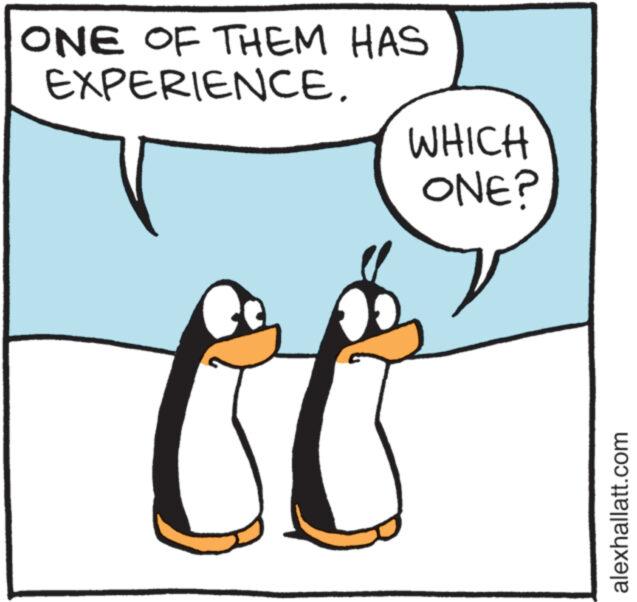 Rectangle OCR: ONE OF THEM HAS EXPERIENCE. 80 WHICH ONE? alexhallatt.com ONE OF THEM HAS EXPERIENCE . 80 WHICH ONE ? alexhallatt.com