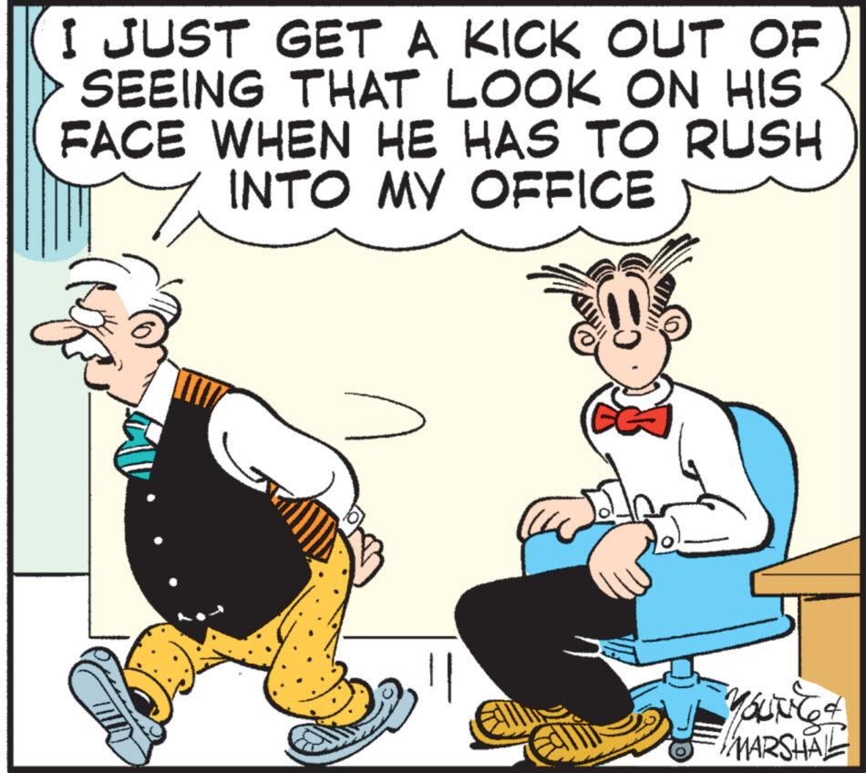 Rectangle OCR: I JUST GET A KICK OUT OF SEEING THAT LOOK ON HIS FACE WHEN HE HAS TO RUSH INTO MY OFFICE younge & MARSHALL I JUST GET A KICK OUT OF SEEING THAT LOOK ON HIS FACE WHEN HE HAS TO RUSH INTO MY OFFICE younge & MARSHALL