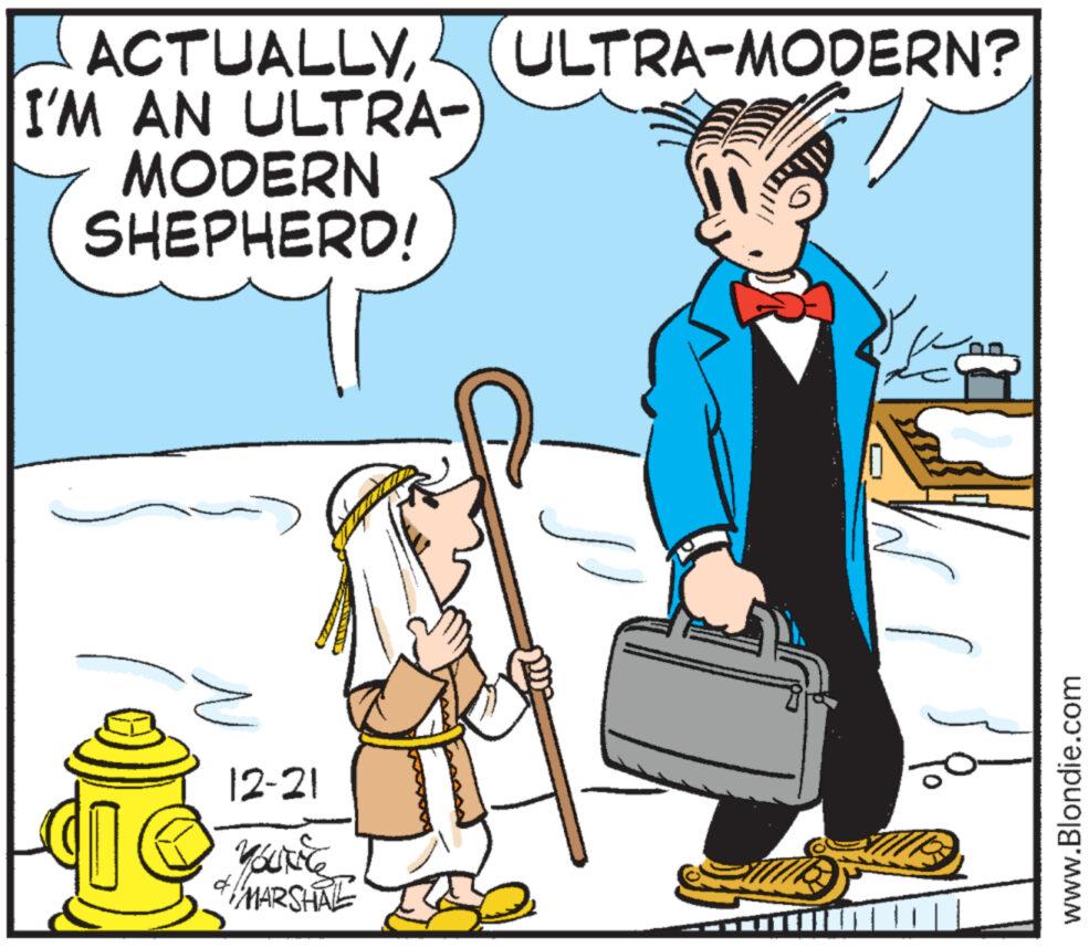 Parallel OCR: ACTUALLY(ULTRA-MODERN? I'M AN ULTRA- MODERN SHEPHERD! 12-21 41 YOUTNE MARSHAL ET ex 1 www.Blondie.com ACTUALLY( ULTRA - MODERN ? I'M AN ULTRA MODERN SHEPHERD ! 12-21 41 YOUTNE MARSHAL ET ex 1 www.Blondie.com