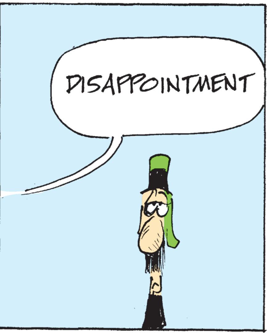 Illustration OCR: DISAPPOINTMENT W DISAPPOINTMENT W