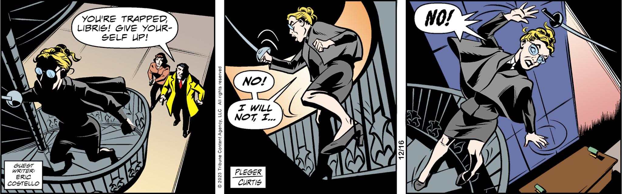 Graphic design OCR: GUEST WRITER: ERIC COSTELLO YOU'RE TRAPPEDLIBRIS! GIVE YOUR- SELF UP! 2023 Tribune Content AgencyLLC All rights reserved NO! I WILL NOTI... PLEGER CURTIS 12/16 NO! GUEST WRITER : ERIC COSTELLO YOU'RE TRAPPEDLIBRIS ! GIVE YOUR SELF UP ! 2023 Tribune Content AgencyLLC All rights reserved NO ! I WILL NOTI ... PLEGER CURTIS 12/16 NO !
