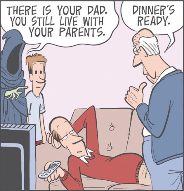 Interaction OCR: THERE IS YOUR DAD. YOU STILL LIVE WITH YOUR PARENTS. ? d DINNER'S READY. www. THERE IS YOUR DAD . YOU STILL LIVE WITH YOUR PARENTS . ? d DINNER'S READY . www .
