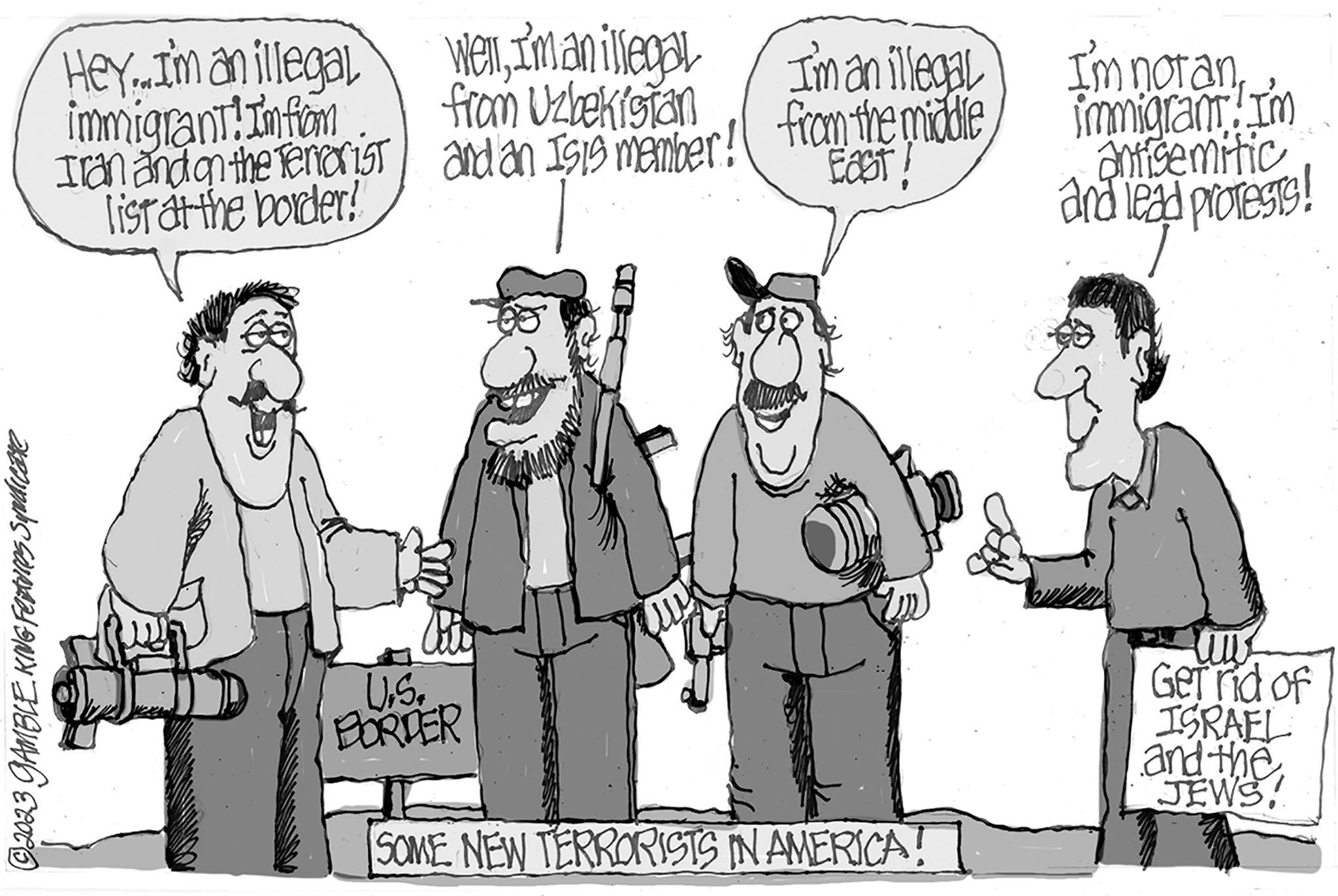 Interaction OCR: SON HE Hey.. I'm an illegal werI'm an illegal immigrant! I'n from Iran and on the Terrorist list at the border! from Uzbekistan and an Isis member! City U.S. BORDER S wy I'm an illegal from the middle Fast! SOME NEW TERRORISTS IN AMERICA! I'm notanimmigrant. Im antisemitic and lead protests! tuw Gerrid of ISRAEL and the JEWS! SON HE Hey .. I'm an illegal werI'm an illegal immigrant ! I'n from Iran and on the Terrorist list at the border ! from Uzbekistan and an Isis member ! City U.S. BORDER S wy I'm an illegal from the middle Fast ! SOME NEW TERRORISTS IN AMERICA ! I'm notanimmigrant . Im antisemitic and lead protests ! tuw Gerrid of ISRAEL and the JEWS !
