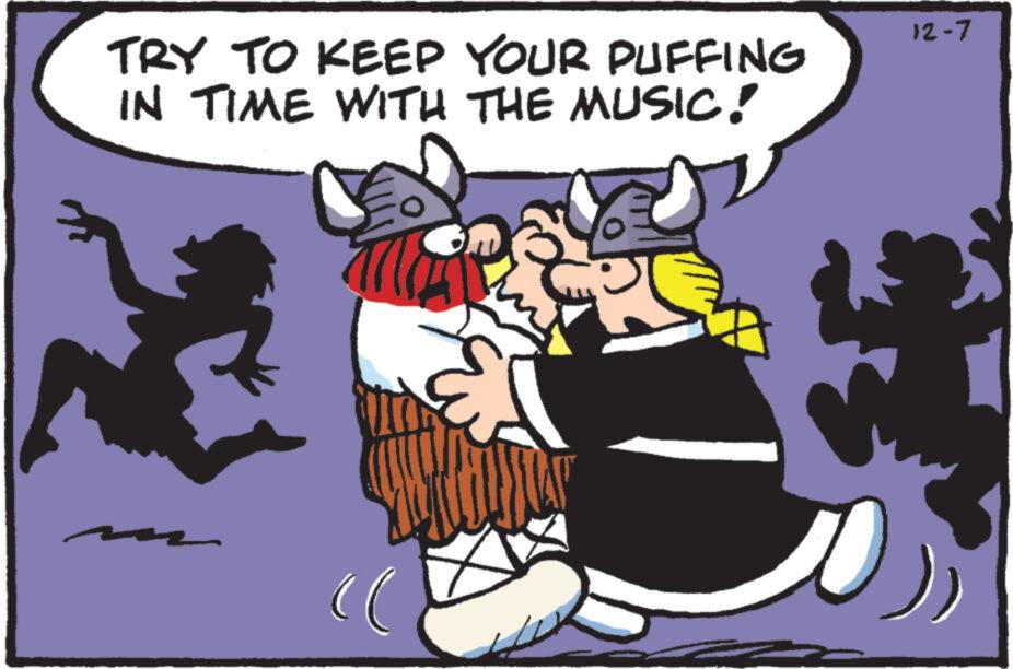 Fictional character OCR: TRY TO KEEP YOUR PUFFING IN TIME WITH THE MUSIC! (( 12-7 TRY TO KEEP YOUR PUFFING IN TIME WITH THE MUSIC ! ( ( 12-7