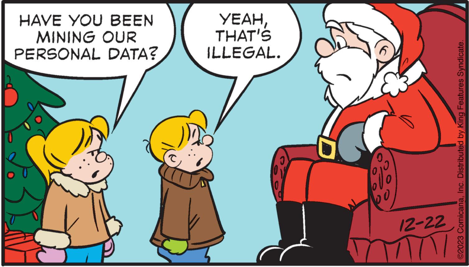 Gesture OCR: HAVE YOU BEEN MINING OUR PERSONAL DATA? YEAHTHAT'S ILLEGAL. 10 6 0 12-22 ©2023 ComicanaInc. Distributed by King Features Syndicate. HAVE YOU BEEN MINING OUR PERSONAL DATA ? YEAHTHAT'S ILLEGAL . 10 6 0 12-22 © 2023 ComicanaInc. Distributed by King Features Syndicate .