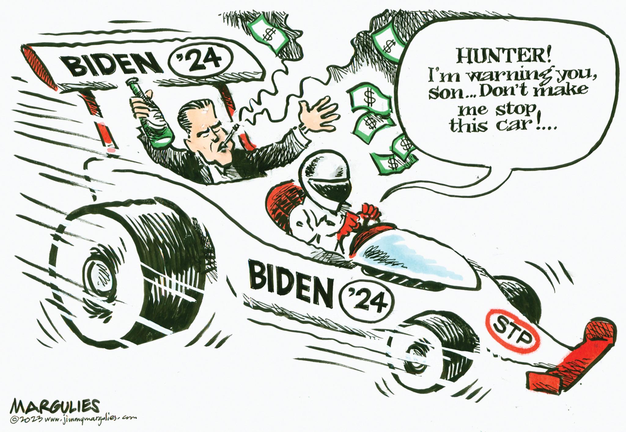 Mode of transport OCR: BIDEN 24 MARGULIES ?2023 www.jimmymargulies.co com # #A BIDEN 24 HUNTER! I'm warning youSon... Don't make me stop this car!... STP BIDEN 24 MARGULIES ?2023 www.jimmymargulies.co com # #A BIDEN 24 HUNTER ! I'm warning youSon ... Don't make me stop this car ! ... STP