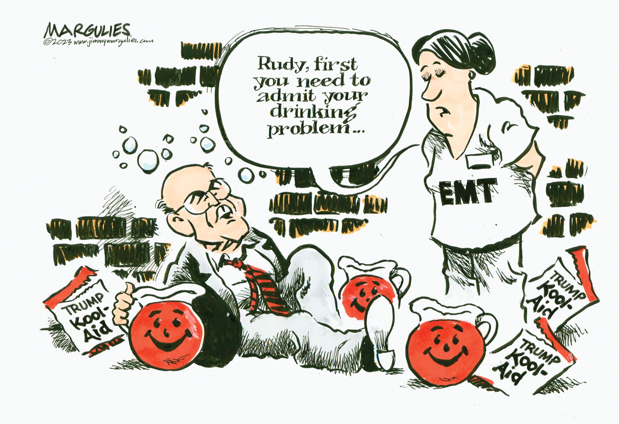 Motor vehicle OCR: MARGULIES ?2023 www.jimmymargulies.com 88 ANANDA TRUMP Kool- Aid Rudyfirst you need to admit your drinking problem... MODNEY MAN WWW MUNITI EMT TRUMP Kool- Aid TRUMP Kool- Aid MARGULIES ?2023 www.jimmymargulies.com 88 ANANDA TRUMP Kool Aid Rudyfirst you need to admit your drinking problem ... MODNEY MAN WWW MUNITI EMT TRUMP Kool Aid TRUMP Kool Aid