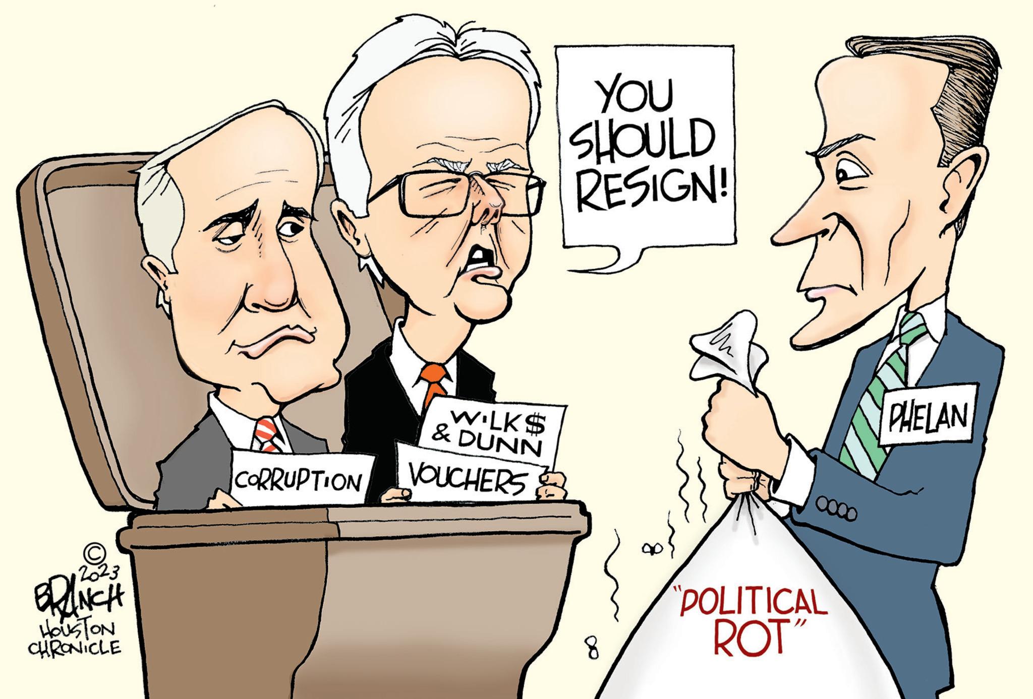 Finger OCR: 2023 BRINCH HOUSTON CHRONICLE CORRUPTION WILKS & DUNN VOUCHERS You SHOULD RESIGN! "POLITICAL ROT" PHELAN 2023 BRINCH HOUSTON CHRONICLE CORRUPTION WILKS & DUNN VOUCHERS You SHOULD RESIGN ! " POLITICAL ROT " PHELAN