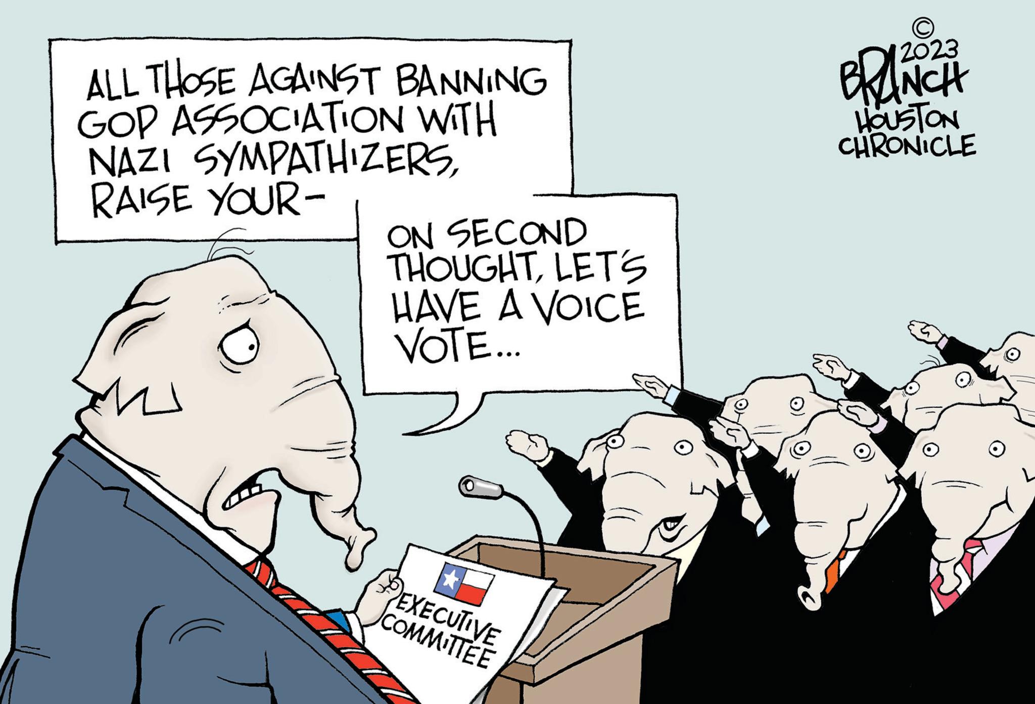 Art OCR: ALL THOSE AGAINST BANNING GOP ASSOCIATION WITH NAZI SYMPATHIZERSRAISE YOUR- ON SECOND THOUGHTLET'S HAVE A VOICE VOTE... EXECUTIVE COMMITTEE BRANCH HOUSTON CHRONICLE ALL THOSE AGAINST BANNING GOP ASSOCIATION WITH NAZI SYMPATHIZERSRAISE YOUR ON SECOND THOUGHTLET'S HAVE A VOICE VOTE ... EXECUTIVE COMMITTEE BRANCH HOUSTON CHRONICLE