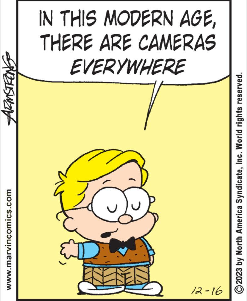 Sharing OCR: www.marvincomics.com 12-16 ARMSTRONG EVERYWHERE THERE ARE CAMERAS IN THIS MODERN AGEInc. World rights reserved. www.marvincomics.com 12-16 ARMSTRONG EVERYWHERE THERE ARE CAMERAS IN THIS MODERN AGE© 2023 by North America SyndicateInc. World rights reserved .