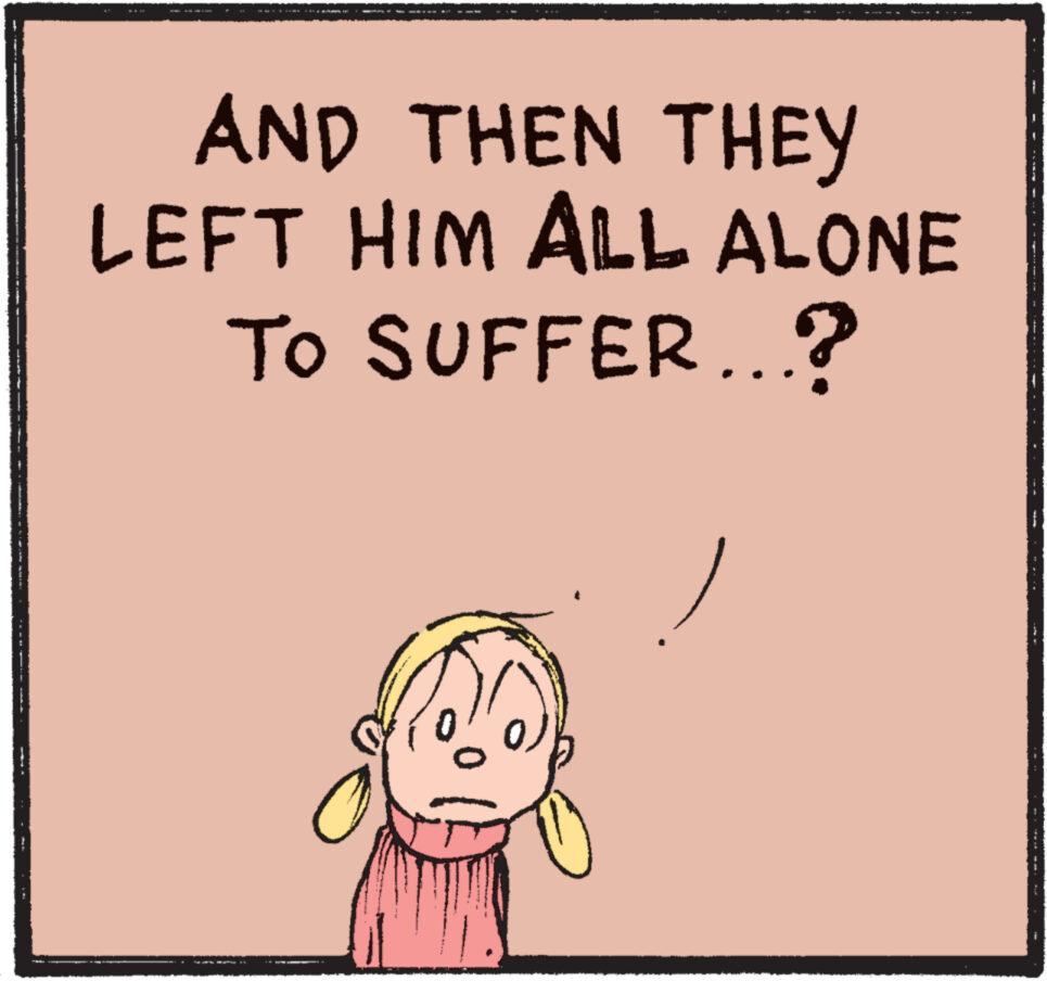 Art OCR: I AND THEN THEY LEFT HIM ALL ALONE To SUFFER...? I ! I AND THEN THEY LEFT HIM ALL ALONE To SUFFER ... ? I !