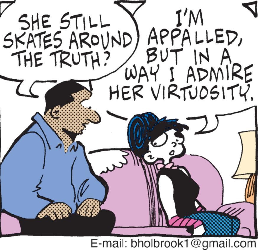 Line OCR: I'M APPALLEDSHE STILL SKATES AROUND) THE TRUTH? BUT IN A WAY I ADMIRE HER VIRTUOSITY. E-mail: bholbrook1@gmail.com I'M APPALLEDSHE STILL SKATES AROUND ) THE TRUTH ? BUT IN A WAY I ADMIRE HER VIRTUOSITY . E - mail : bholbrook1@gmail.com