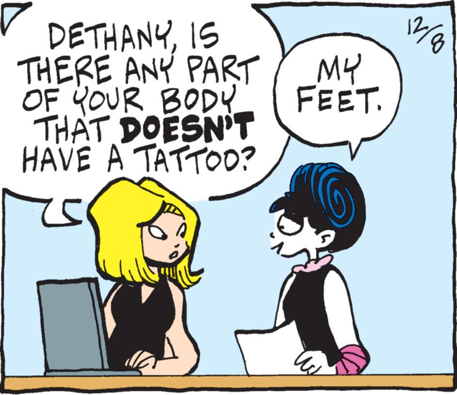 Gesture OCR: DETHANYIS THERE ANY PART OF YOUR BODY THAT DOESN'T HAVE A TATTOO? MY FEET. ?? 12/0 DETHANYIS THERE ANY PART OF YOUR BODY THAT DOESN'T HAVE A TATTOO ? MY FEET . ?? 12/0