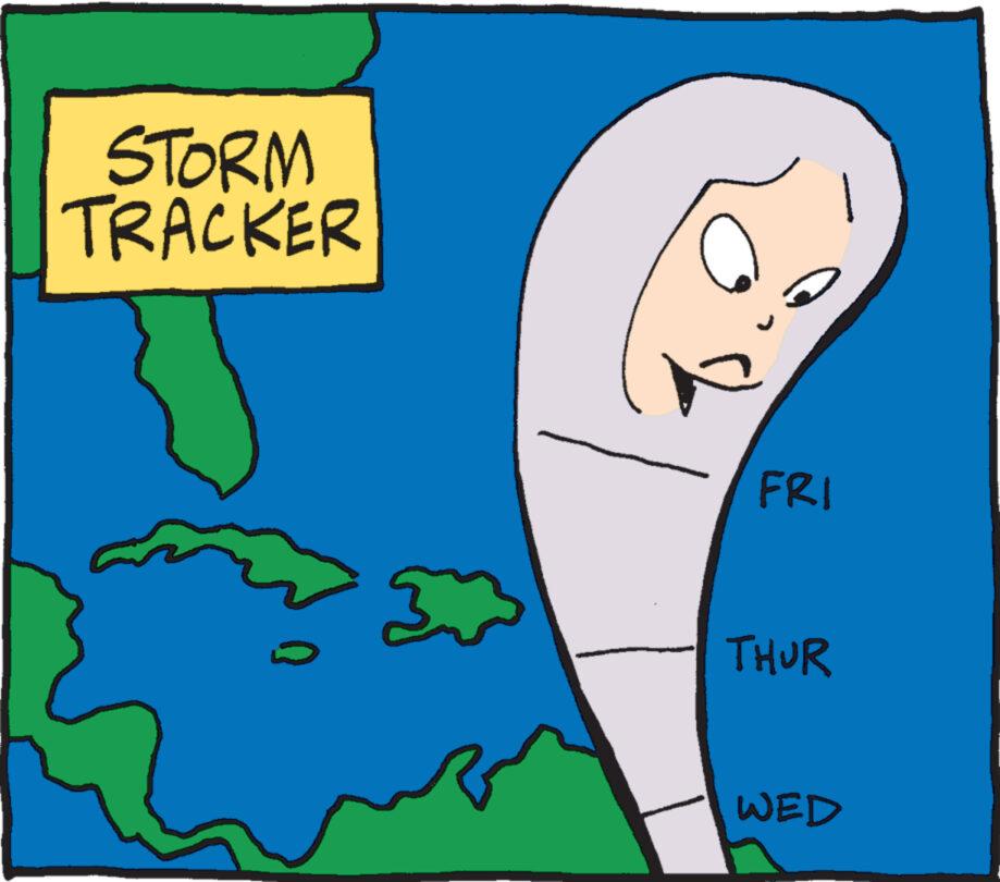 Handwriting OCR: STORM TRACKER FRI THUR WED STORM TRACKER FRI THUR WED