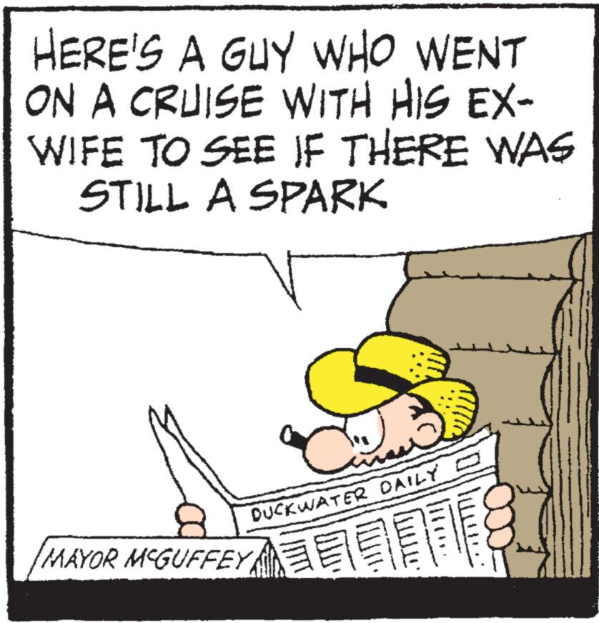 Line OCR: HERE'S A GUY WHO WENT ON A CRUISE WITH HIS EX- WIFE TO SEE IF THERE WAS STILL A SPARK 8 MAYOR MCGUFFEY DUCKWATER DAILY ||LA HERE'S A GUY WHO WENT ON A CRUISE WITH HIS EX WIFE TO SEE IF THERE WAS STILL A SPARK 8 MAYOR MCGUFFEY DUCKWATER DAILY || LA