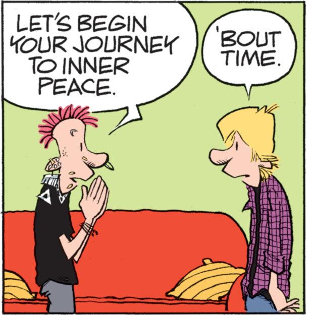 Interaction OCR: LET'S BEGIN YOUR JOURNEY TO INNER PEACE. 'BOUT TIME. LET'S BEGIN YOUR JOURNEY TO INNER PEACE . ' BOUT TIME .