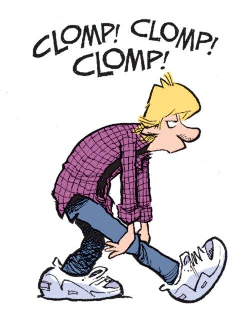 Fictional character OCR: CLOMP! CLOMP! CLOMP! Qu AND CLOMP ! CLOMP ! CLOMP ! Qu AND