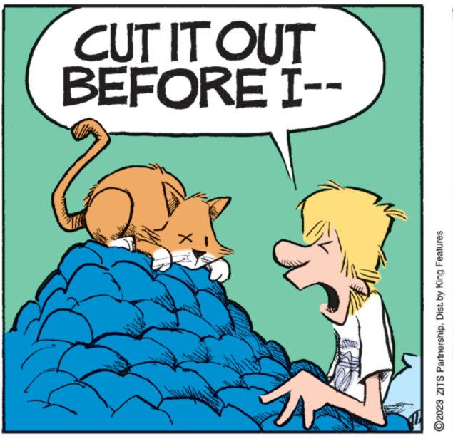 Adaptation OCR: CUT IT OUT BEFORE I-- www www ?2023 ZITS Partnership. Dist. by King Features CUT IT OUT BEFORE I- www www ?2023 ZITS Partnership . Dist . by King Features