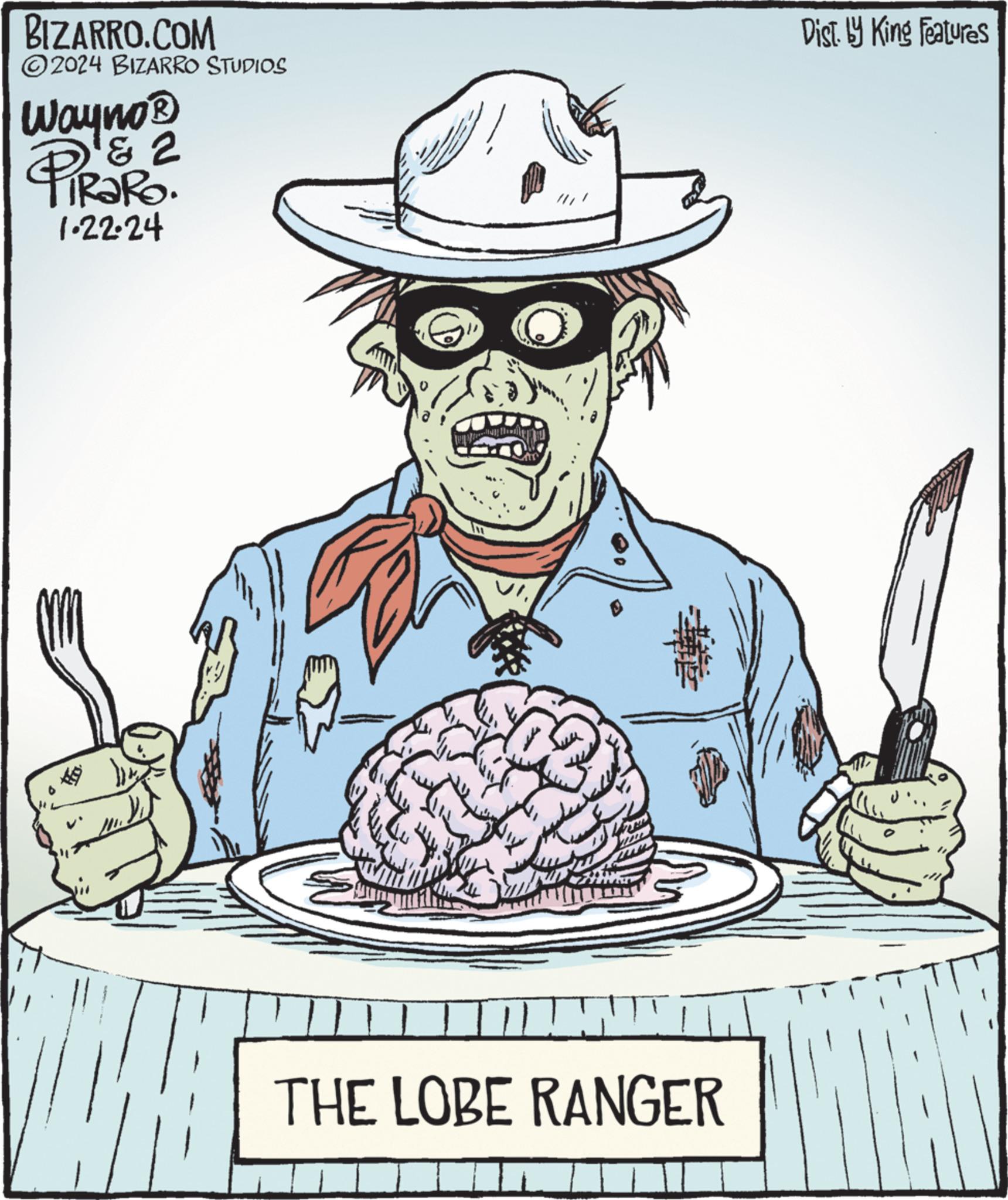 Rectangle OCR: BIZARRO.COM ?2024 BIZARRO STUDIOS Wayno? & 2 PiRaRo. 1.22.24 K LA www ww muu THE LOBE RANGER Dist. by King Features BIZARRO.COM ?2024 BIZARRO STUDIOS Wayno? & 2 PiRaRo . 1.22.24 K LA www ww muu THE LOBE RANGER Dist . by King Features