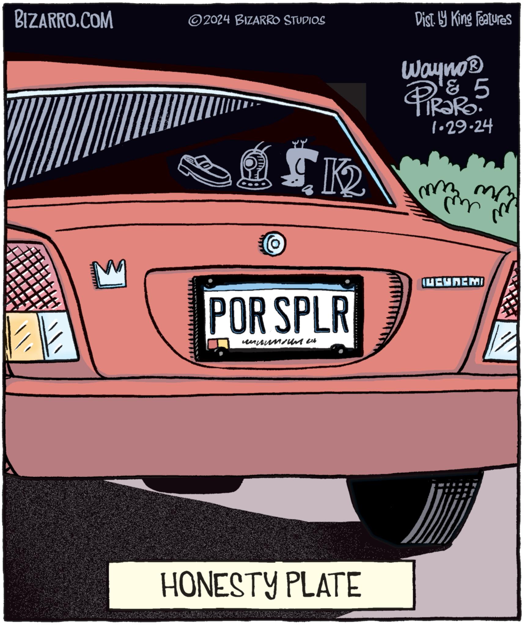 Tire OCR: BIZARRO.COM ?2024 BIZARRO STUDIOS ? SK POR SPLR KUUMSUM HONESTY PLATE Dist. y King Features Wayno ? & PIRATOR 5 1.29-24 m PEEREMI im BIZARRO.COM ?2024 BIZARRO STUDIOS ? SK POR SPLR KUUMSUM HONESTY PLATE Dist . y King Features Wayno ? & PIRATOR 5 1.29-24 m PEEREMI im
