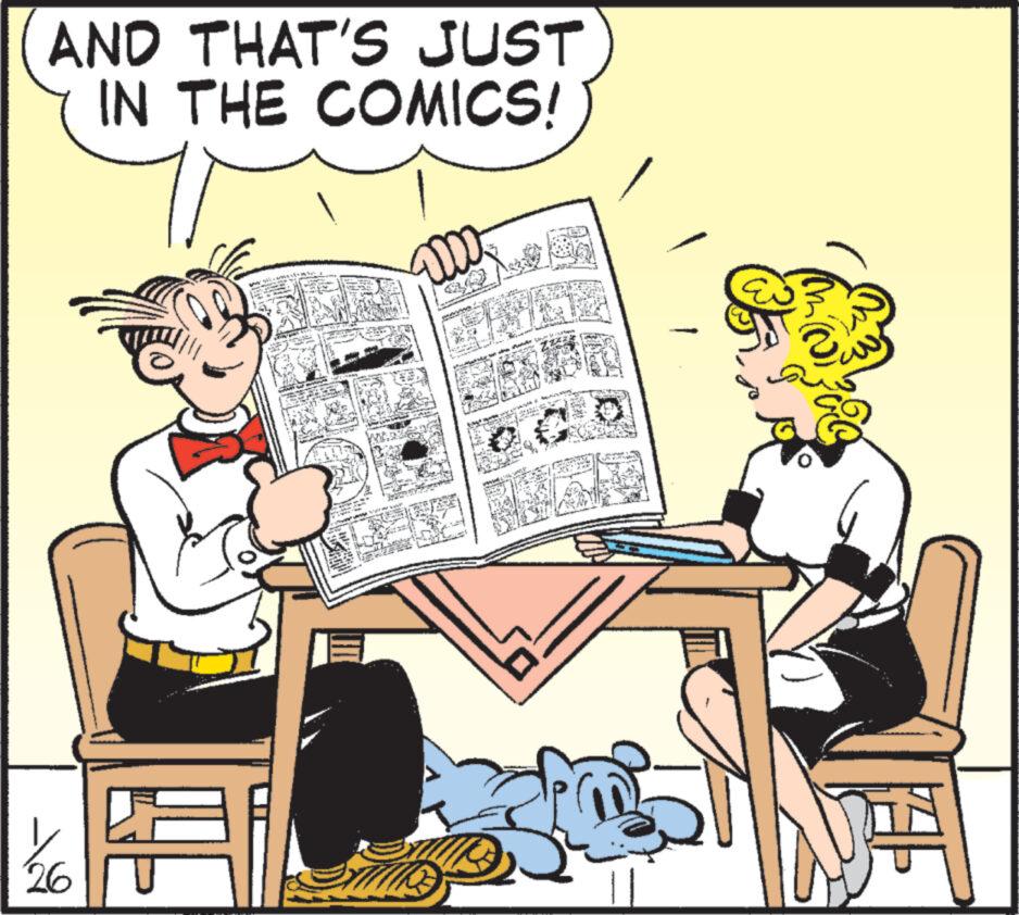 Conversation OCR: AND THAT'S JUST IN THE COMICS! 1/26 U -3² For wwwy 4 71 Altyrke Amo THIK www PAPI N SELD D 94 f. 23 f 32 od 199 124 PRUD 1956 35 AND THAT'S JUST IN THE COMICS ! 1/26 U -3² For wwwy 4 71 Altyrke Amo THIK www PAPI N SELD D 94 f . 23 f 32 od 199 124 PRUD 1956 35
