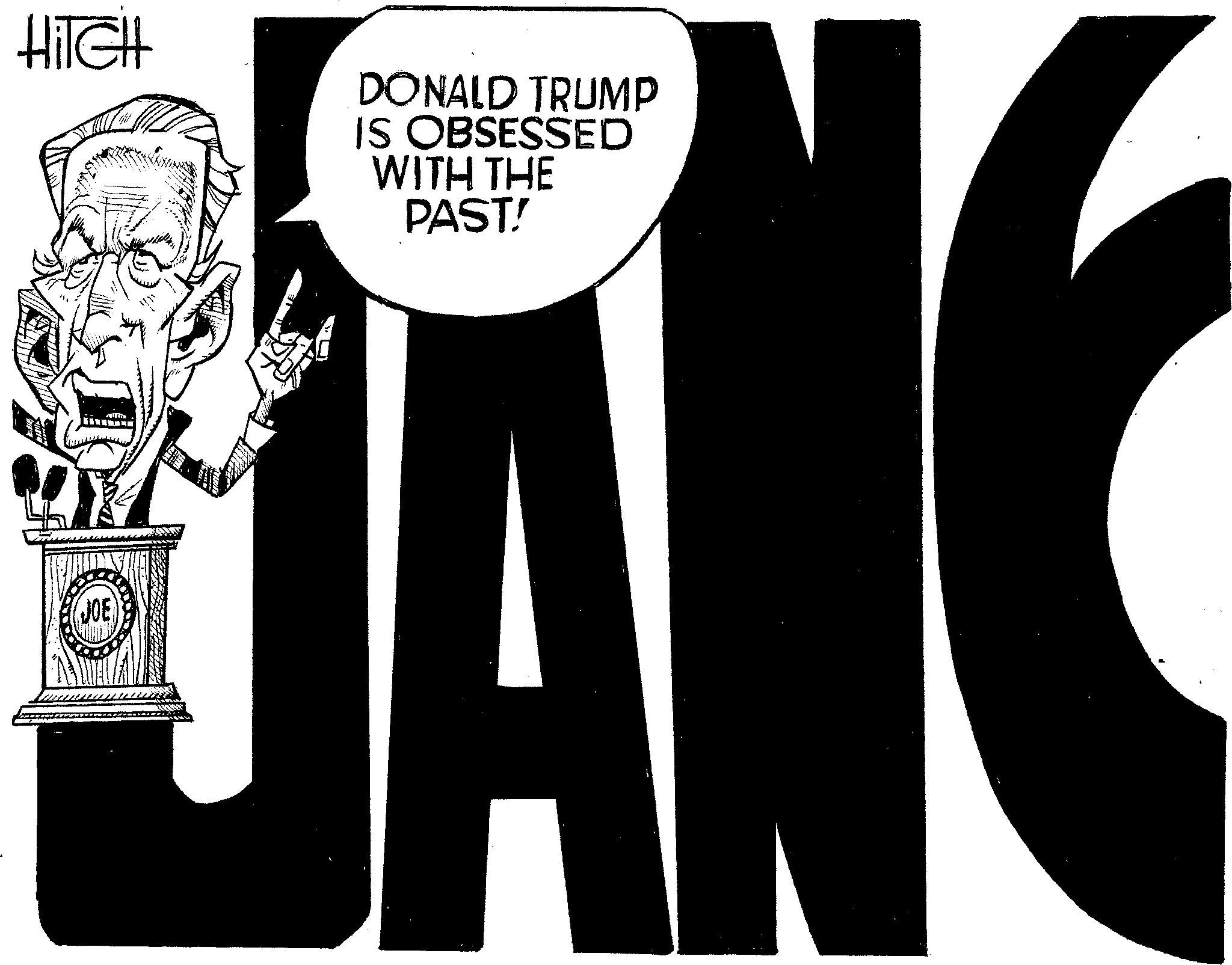 Humour OCR: HiTGH DONALD TRUMP IS OBSESSED WITH THE PAST! JANE HiTGH DONALD TRUMP IS OBSESSED WITH THE PAST ! JANE