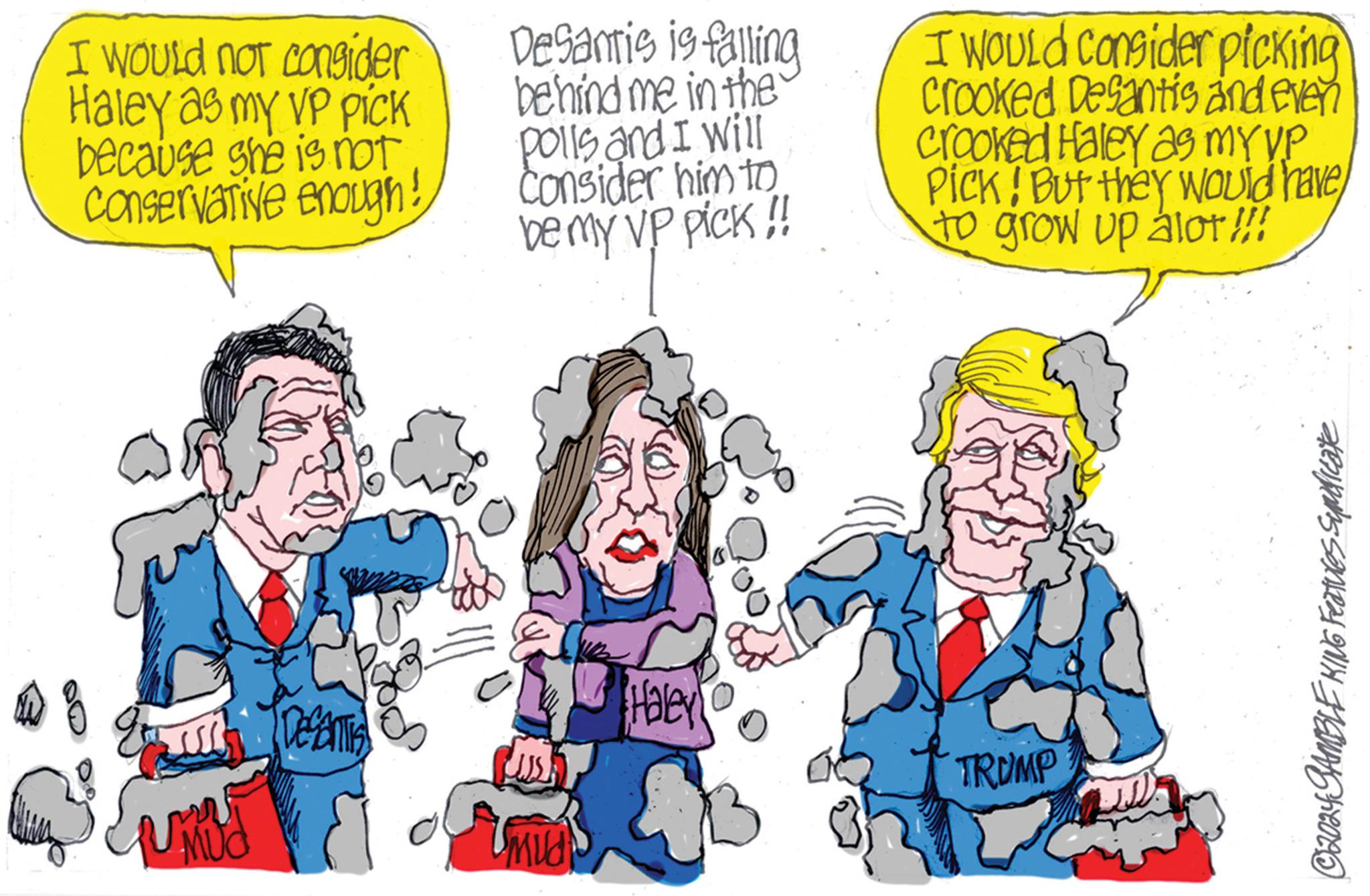 Line OCR: I would not consider Haley as my VP pick because she is not Conservative enough! MUC Desantis Desantis is falling behind me in the polls and I will Consider him to be my VP pick !! mud Haley (S 0. I WOULd consider picking crooked Desantis and even crooked Haley as myVP Pick! But they would have to grow up alor!!! TRUMP ?2024 GAMBLE KING Features syndicate I would not consider Haley as my VP pick because she is not Conservative enough ! MUC Desantis Desantis is falling behind me in the polls and I will Consider him to be my VP pick !! mud Haley ( S 0 . I WOULd consider picking crooked Desantis and even crooked Haley as myVP Pick ! But they would have to grow up alor !!! TRUMP ?2024 GAMBLE KING Features syndicate