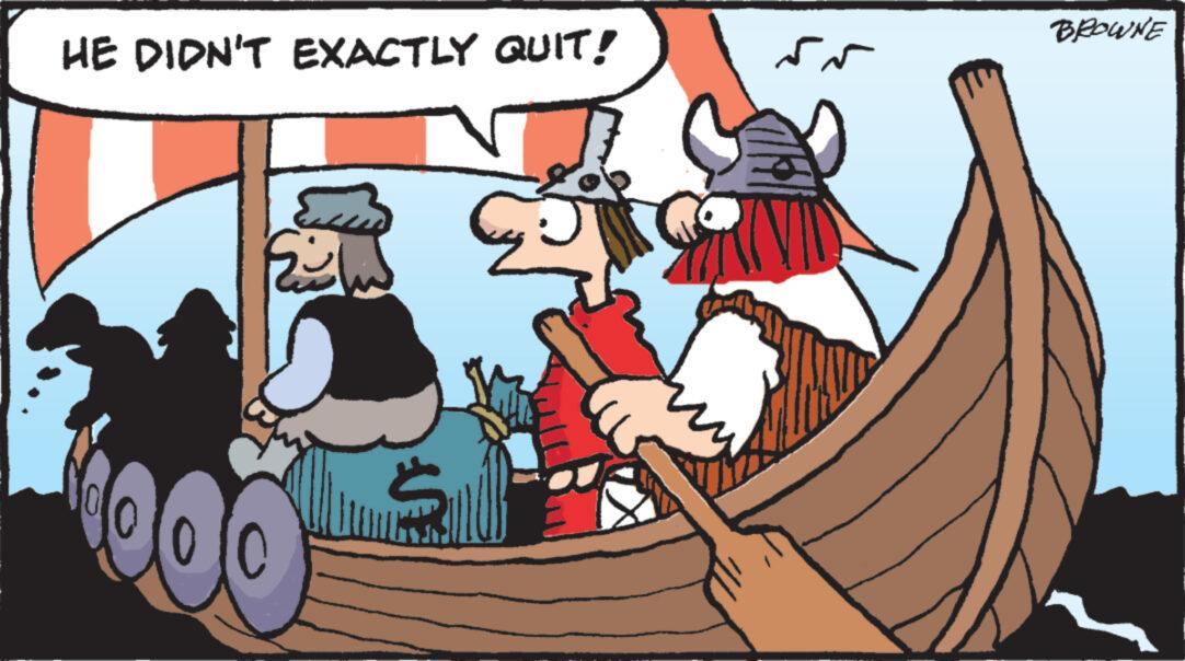 Fictional character OCR: HE DIDN'T EXACTLY QUIT! 1000 Cy ?? ?? BROWNE HE DIDN'T EXACTLY QUIT ! 1000 Cy ?? ?? BROWNE