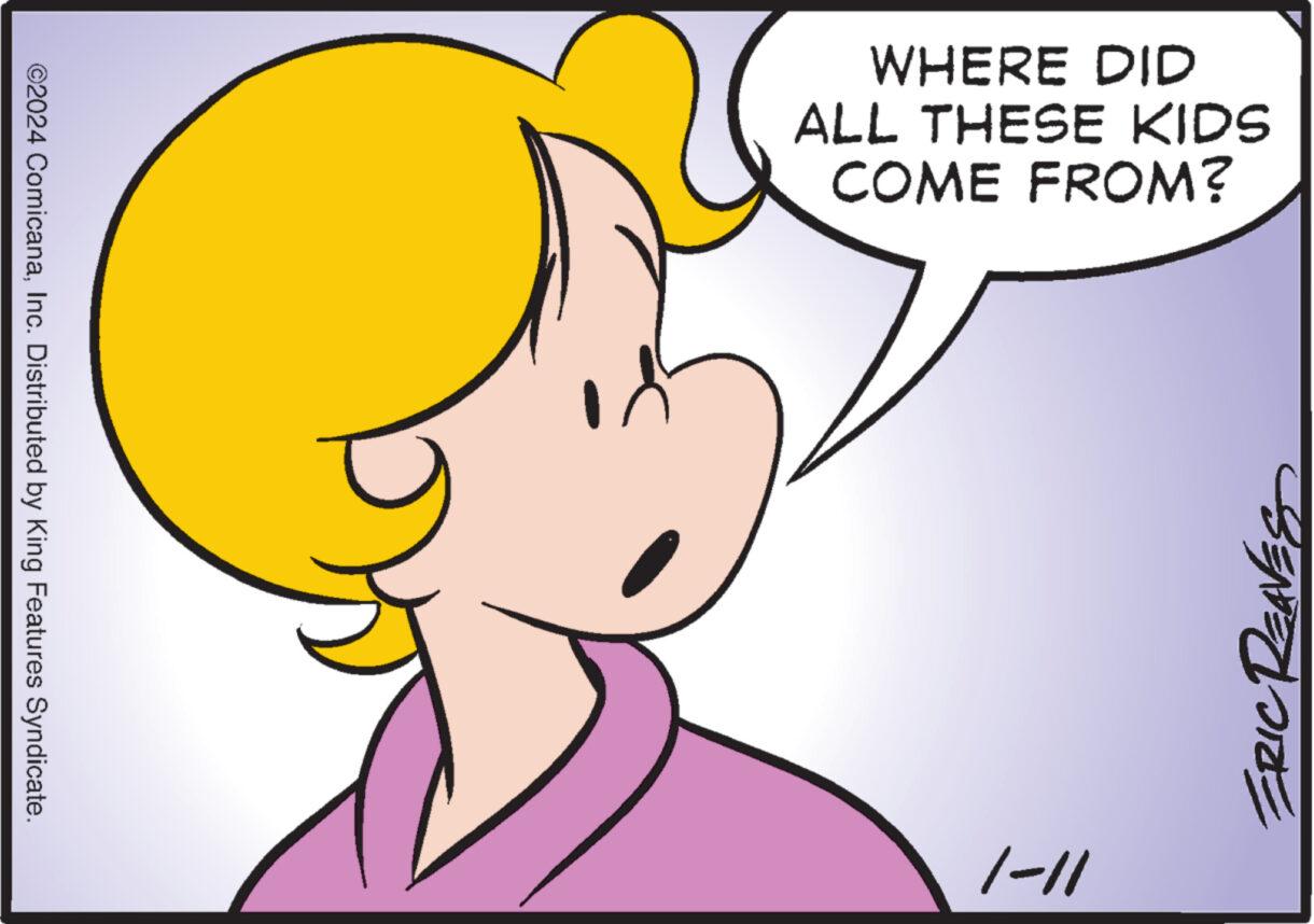 Human body OCR: WHERE DID ALL THESE KIDS COME FROM? ERIC ©2024 ComicanaInc. Distributed by King Features Syndicate. 1/-/ WHERE DID ALL THESE KIDS COME FROM ? ERIC © 2024 ComicanaInc. Distributed by King Features Syndicate . 1 / - /