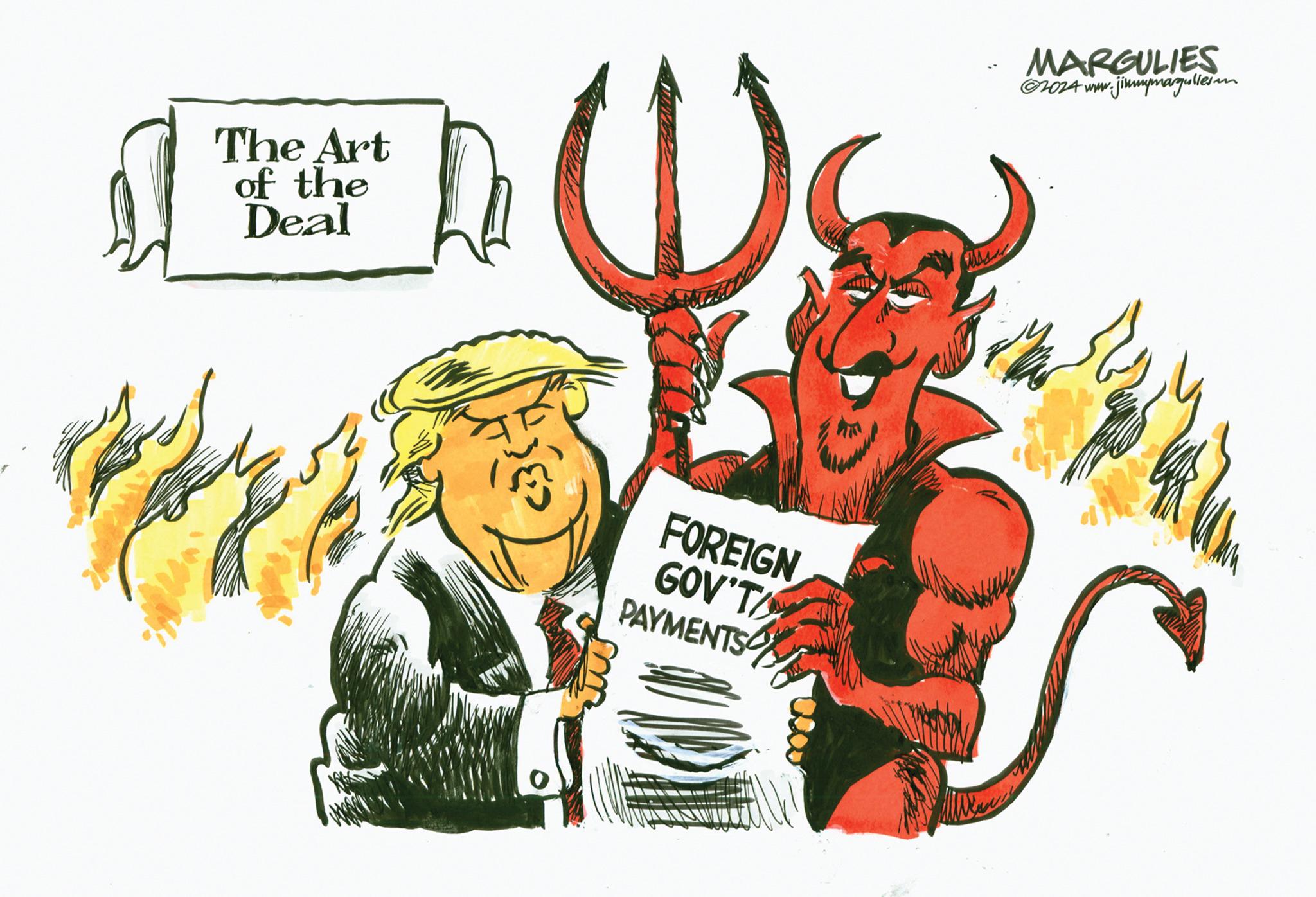 Graphics OCR: 1 (1) The Art of the Deal FOREIGN GOV'T PAYMENTS Walls MARGULIES ?2024 www.jimmagullesan 1 ( 1 ) The Art of the Deal FOREIGN GOV'T PAYMENTS Walls MARGULIES ?2024 www.jimmagullesan