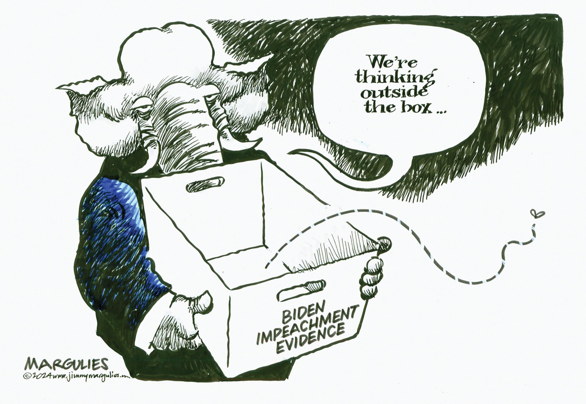 Illustration OCR: MARGULIES ?2024 www.jimmymargulies.com We're thinking outside the box.... BIDEN IMPEACHMENT EVIDENCE MARGULIES ?2024 www.jimmymargulies.com We're thinking outside the box .... BIDEN IMPEACHMENT EVIDENCE
