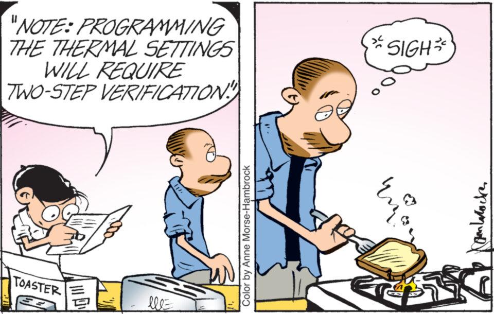 Line OCR: "NOTE: PROGRAMMING THE THERMAL SETTINGS WILL REQUIRE TWO-STEP VERIFICATION" TOASTER wo lll= Color by Anne Morse-Hambrock » SIGH shun ???????? " NOTE : PROGRAMMING THE THERMAL SETTINGS WILL REQUIRE TWO - STEP VERIFICATION " TOASTER wo lll = Color by Anne Morse - Hambrock » SIGH shun ????????