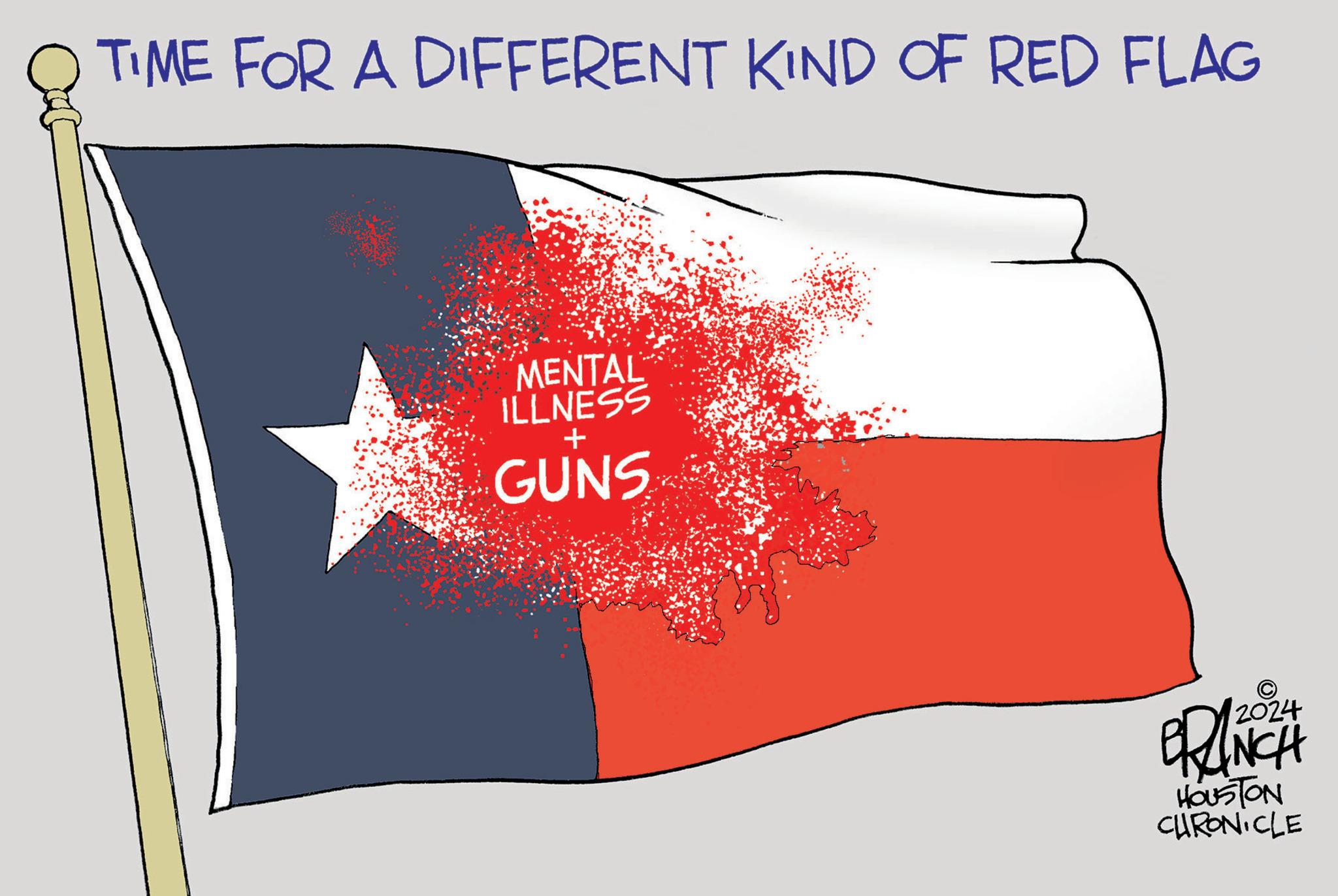 Magenta OCR: TIME FOR A DIFFERENT KIND OF RED FLAG MENTAL ILLNESS + GUNS 2024 BRANCH HOUSTON CHRONICLE TIME FOR A DIFFERENT KIND OF RED FLAG MENTAL ILLNESS + GUNS 2024 BRANCH HOUSTON CHRONICLE