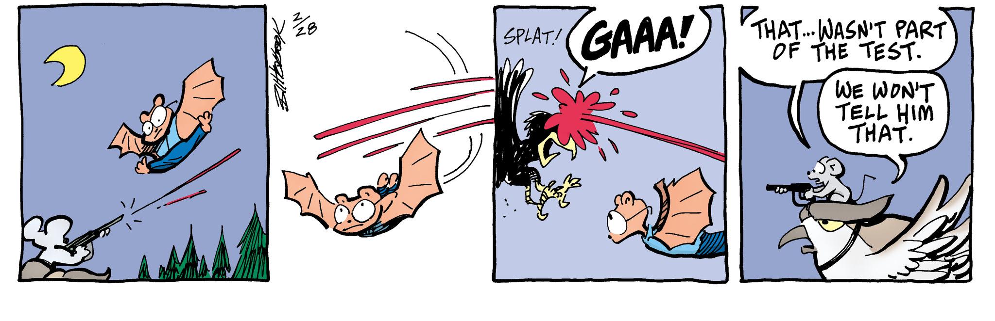 Fictional character OCR: D Mittebook 2 28 SPLAT! GAAA! THAT... WASN'T PART OF THE TEST. WE WON'T TELL HIM THAT. D Mittebook 2 28 SPLAT ! GAAA ! THAT ... WASN'T PART OF THE TEST . WE WON'T TELL HIM THAT .