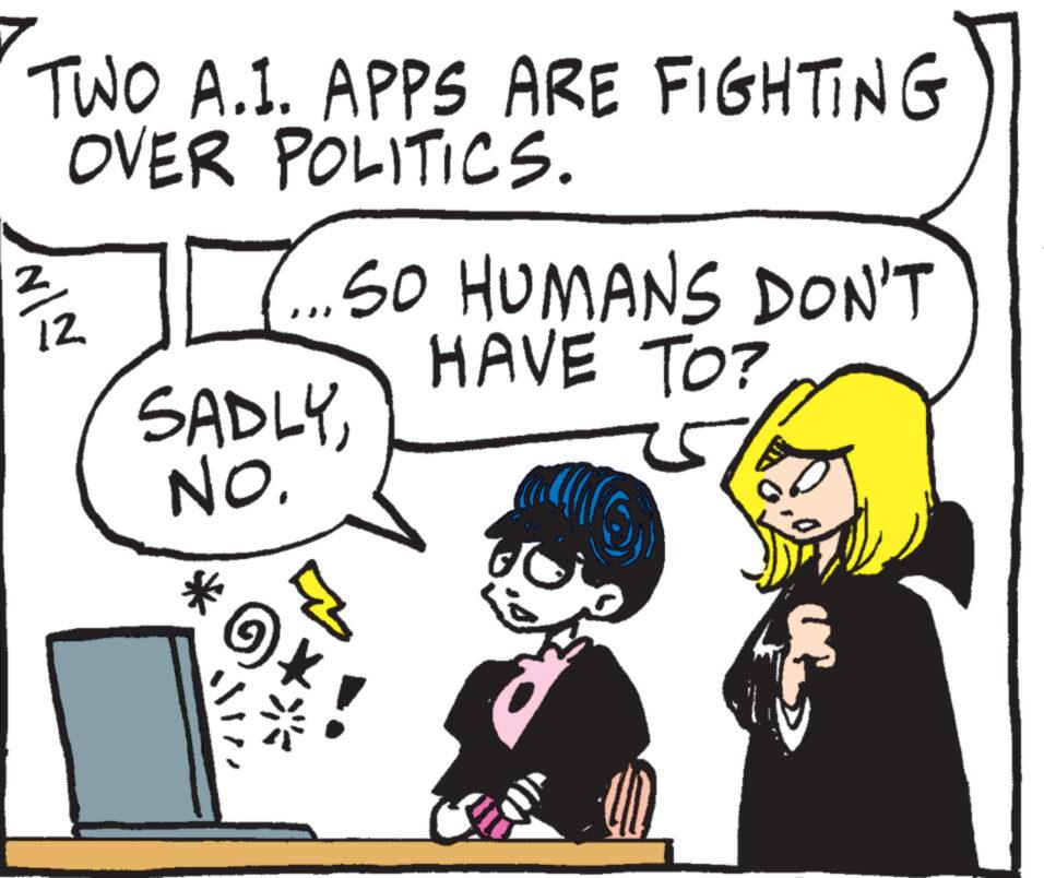 Handwriting OCR: TWO A.1. APPS ARE FIGHTING OVER POLITICS. NIN 12 ...SO HUMANS DON'T HAVE TO? SADLYNO. * TWO A.1 . APPS ARE FIGHTING OVER POLITICS . NIN 12 ... SO HUMANS DON'T HAVE TO ? SADLYNO . *