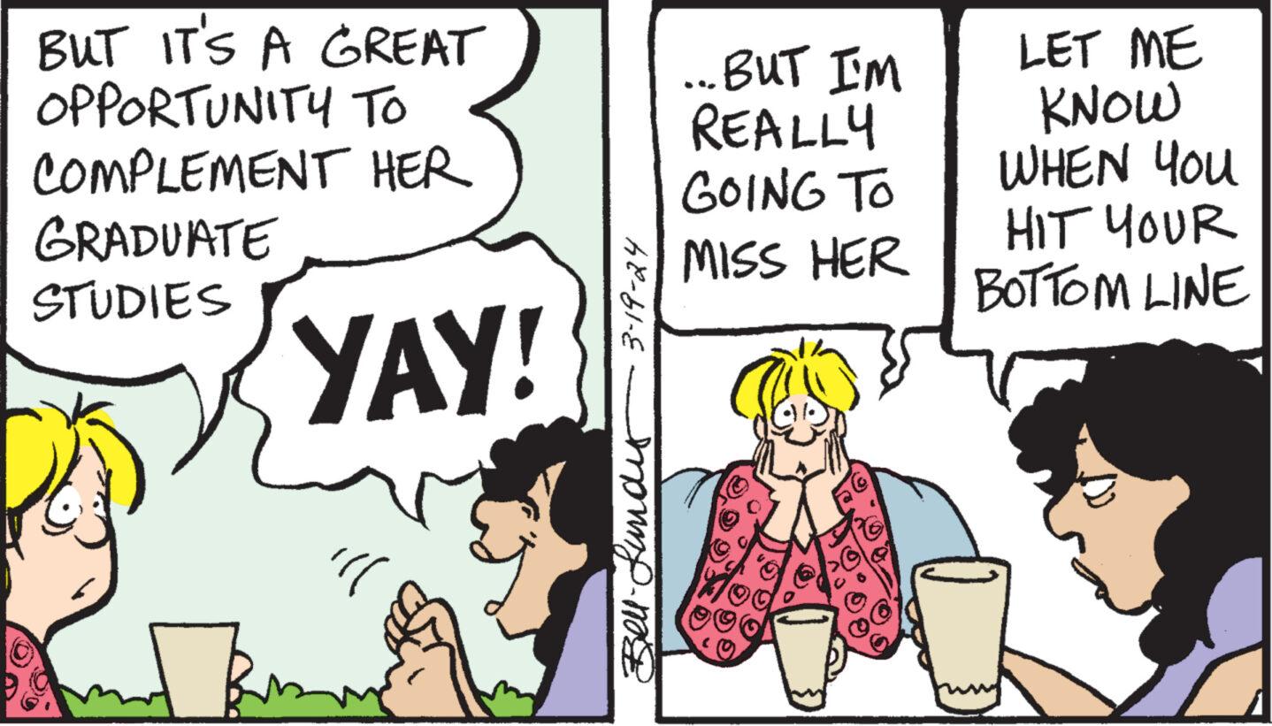 Conversation OCR: BUT IT'S A GREAT OPPORTUNITY TO COMPLEMENT HER GRADUATE STUDIES YAY! ill ? Bell Lundy 3-19-24 -BUT I'M REALLY GOING TO LET ME KNOW WHEN YOU MISS HER HIT YOUR BOTTOM LINE BUT IT'S A GREAT OPPORTUNITY TO COMPLEMENT HER GRADUATE STUDIES YAY ! ill ? Bell Lundy 3-19-24 -BUT I'M REALLY GOING TO LET ME KNOW WHEN YOU MISS HER HIT YOUR BOTTOM LINE