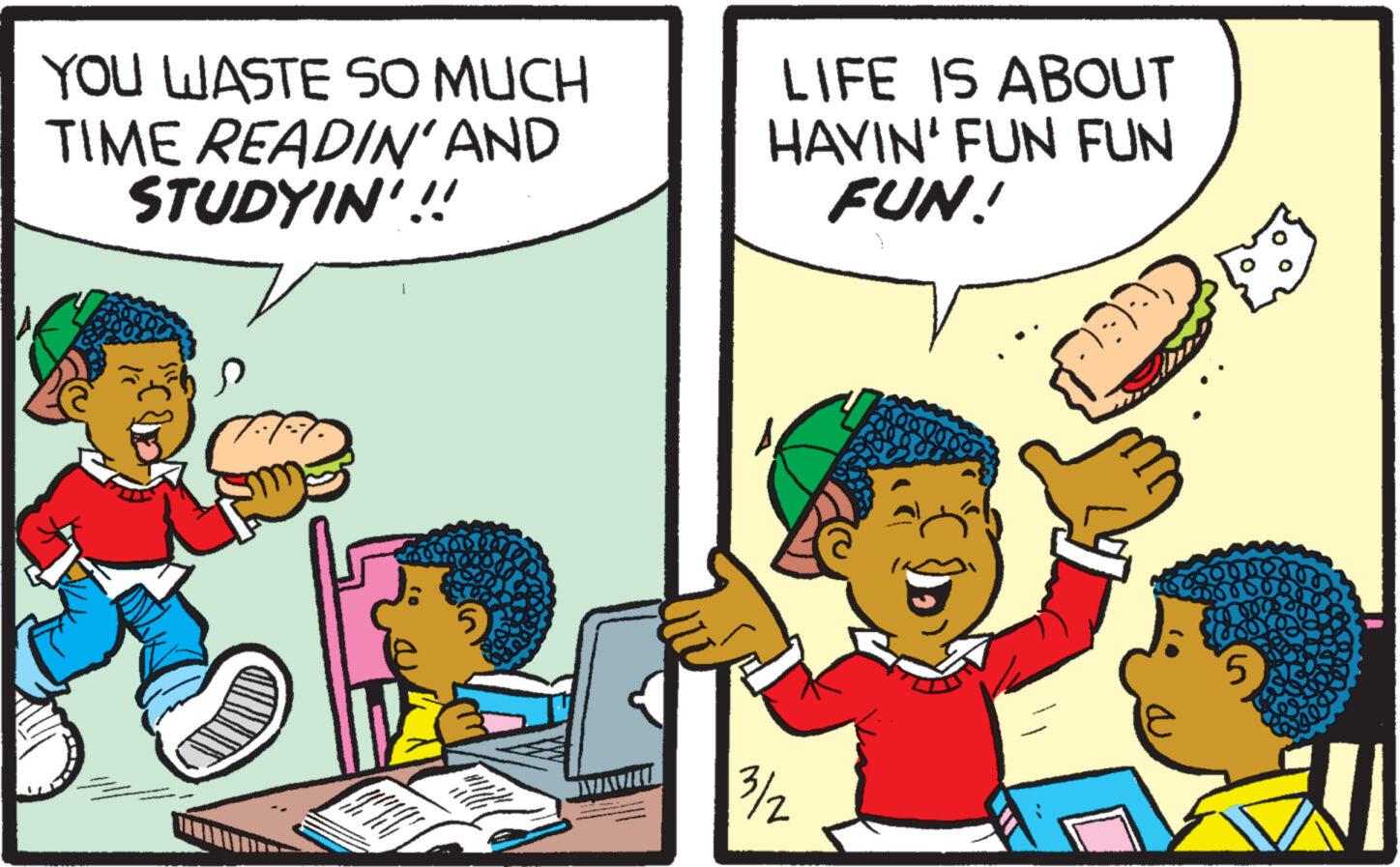 Happy OCR: YOU WASTE SO MUCH TIME READIN' AND STUDYIN!!! COAC BJAWIEL LIFE IS ABOUT HAVIN' FUN FUN FUN! 3/2 5 YOU WASTE SO MUCH TIME READIN ' AND STUDYIN !!! COAC BJAWIEL LIFE IS ABOUT HAVIN ' FUN FUN FUN ! 3/2 5