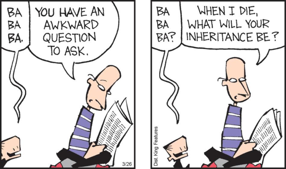 Gesture OCR: BA YOU HAVE AN BA BA AWKWARD BA WHEN I DIEWHAT WILL YOUR BA. QUESTION BA? INHERITANCE BE? TO ASK. 3/26 Dist. King Features BA YOU HAVE AN BA BA AWKWARD BA WHEN I DIEWHAT WILL YOUR BA . QUESTION BA ? INHERITANCE BE ? TO ASK . 3/26 Dist . King Features
