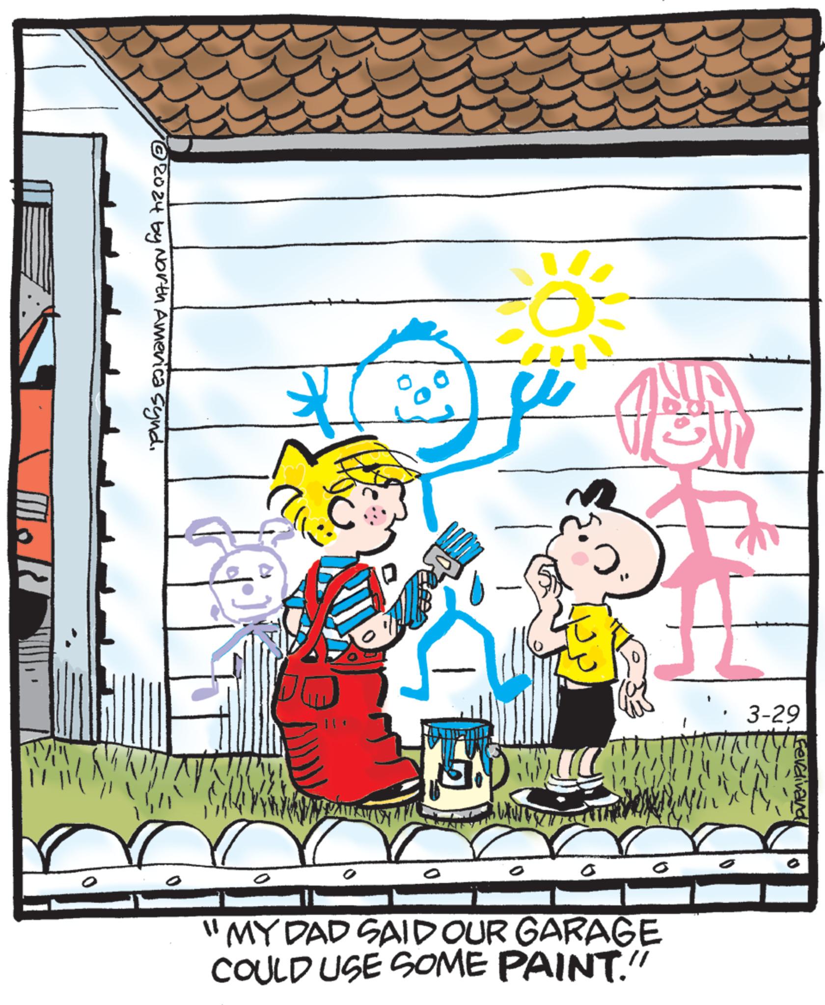 Visual arts OCR: dif K 02024 by North America synd? 3-29 Ferdinand "MY DAD SAID OUR GARAGE COULD USE SOME PAINT." dif K 02024 by North America synd? 3-29 Ferdinand " MY DAD SAID OUR GARAGE COULD USE SOME PAINT . "
