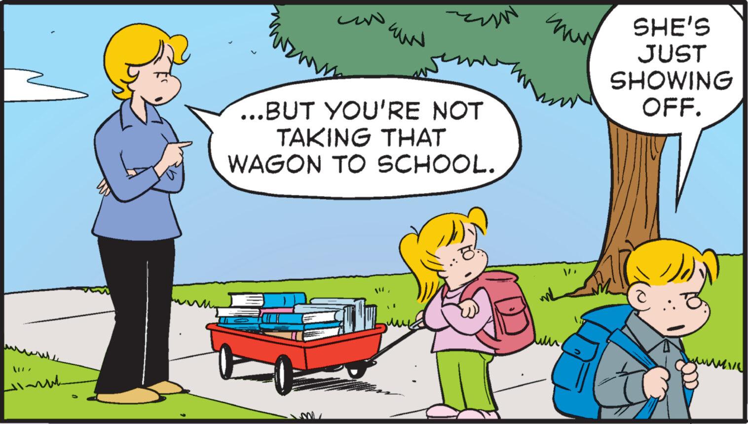 Happy OCR: Eu ...BUT YOU'RE NOT TAKING THAT WAGON TO SCHOOL. M muy SHE'S JUST SHOWING OFF. Eu ... BUT YOU'RE NOT TAKING THAT WAGON TO SCHOOL . M muy SHE'S JUST SHOWING OFF .
