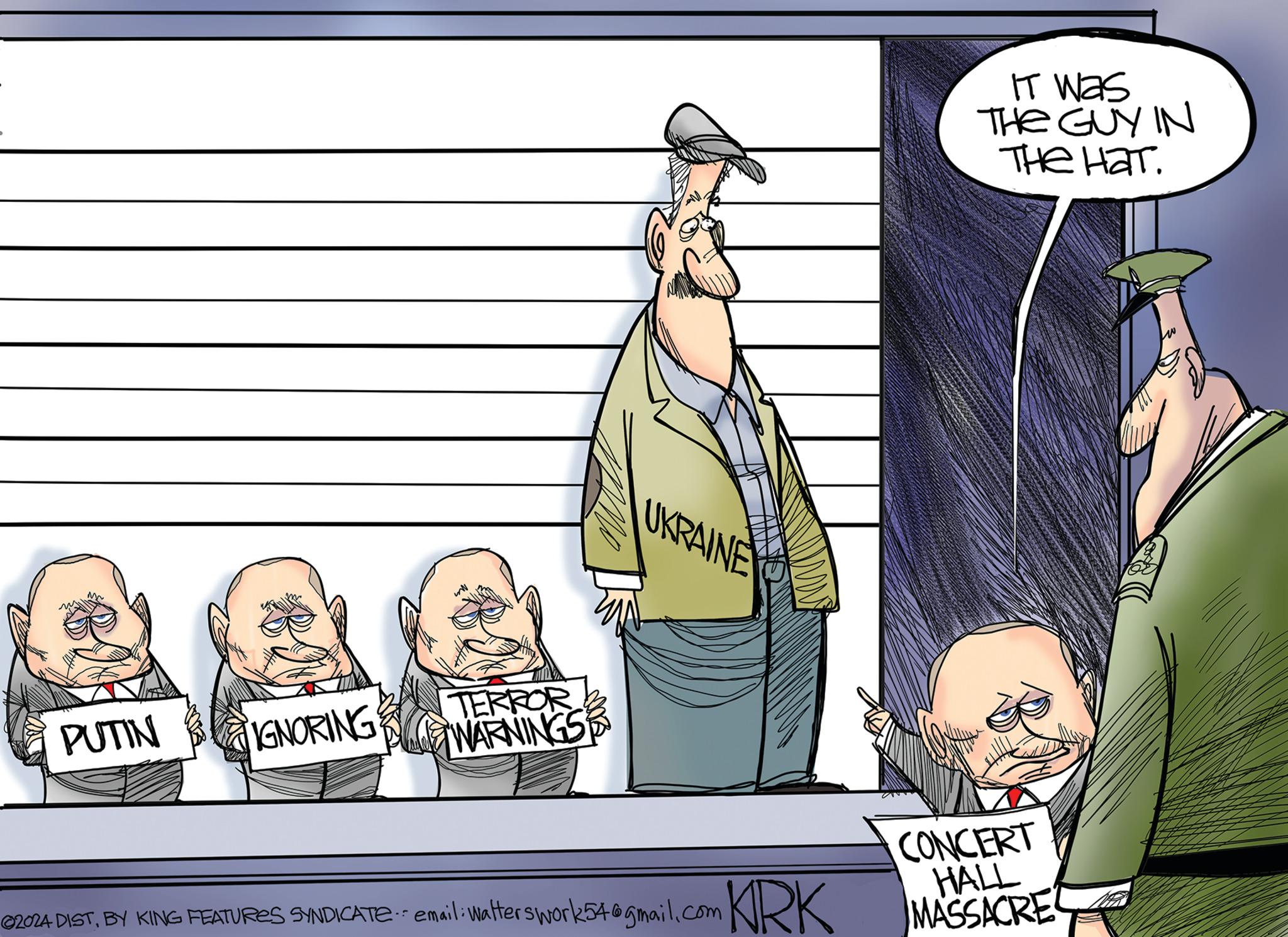 Font OCR: 228 PUTIN IGNORING TERROR WARNINGS UKRAINE IT Was THE GUY IN ??? ??? 82024 DISTBY KING FEATURES SYNDICATE:: email:Watterswork54@gmail.com KRK CONCERT HALL MASSACRE 228 PUTIN IGNORING TERROR WARNINGS UKRAINE IT Was THE GUY IN ??? ??? 82024 DISTBY KING FEATURES SYNDICATE :: email : Watterswork54@gmail.com KRK CONCERT HALL MASSACRE