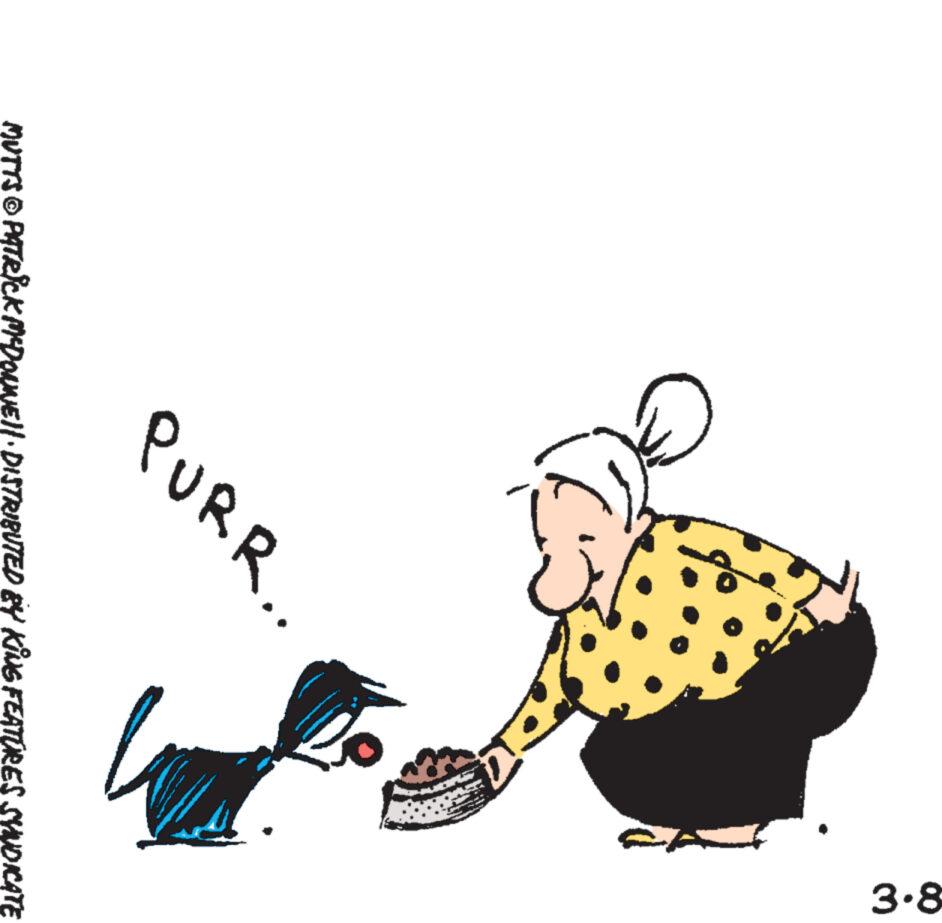 Drawing OCR: PURR.. 3.8 MUTTS © PATRICK MYDONNE!! DISTRIBUTED BY KING FEATURES SYNDICATE · PURR .. 3.8 MUTTS © PATRICK MYDONNE !! DISTRIBUTED BY KING FEATURES SYNDICATE ·