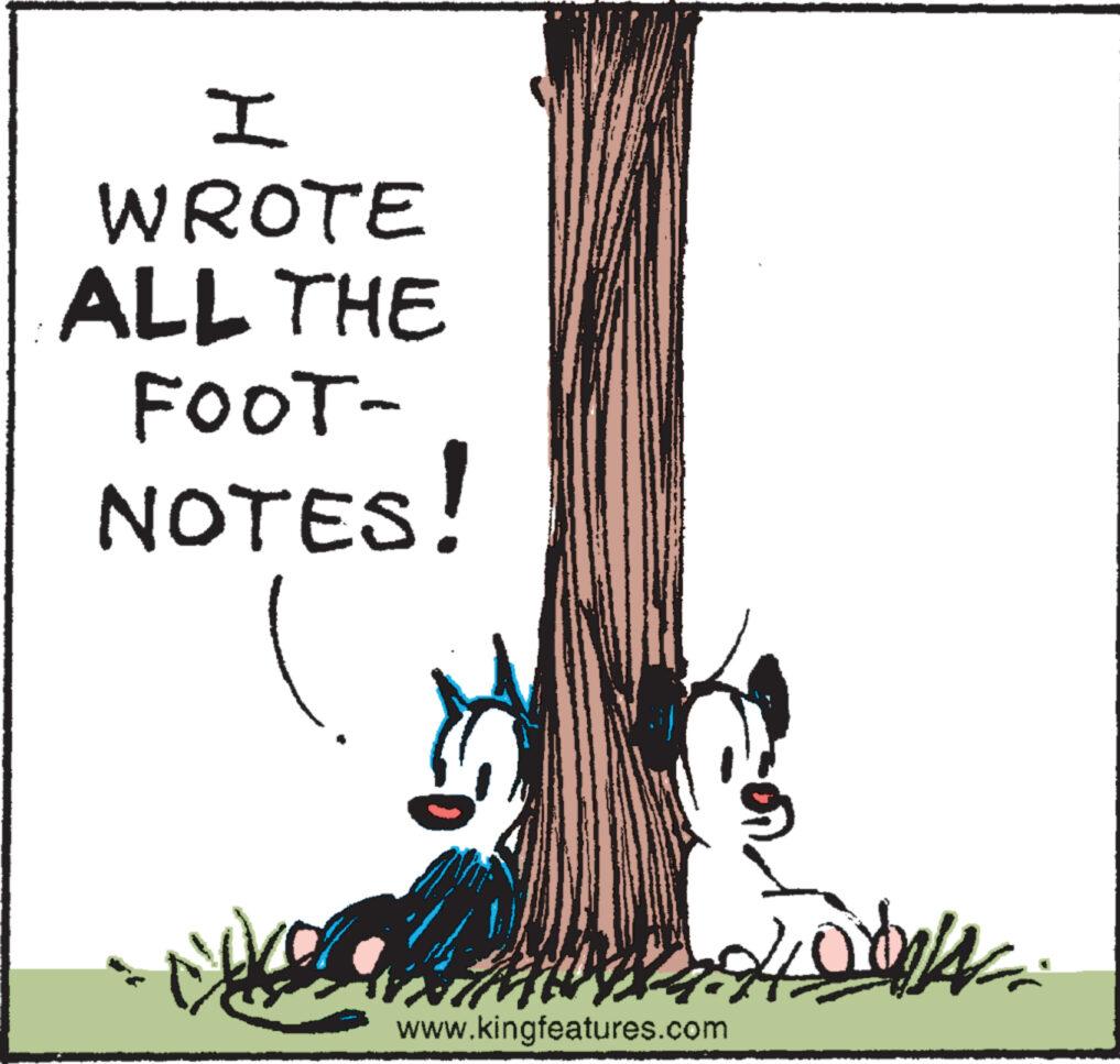 Illustration OCR: I WROTE ALL THE FOOT- NOTES! www.kingfeatures.com 400/4 I WROTE ALL THE FOOT NOTES ! www.kingfeatures.com 400/4