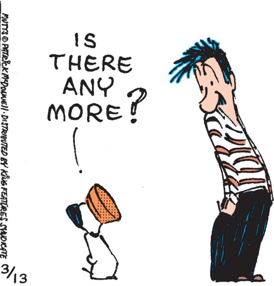 Thumb OCR: SI S THERE ANY MORE? MUTTS © PATRICK MY'DONNE||· DISTRIBUTED BY KING FEATURES SYNDICATE Elle 13 SI S THERE ANY MORE ? MUTTS © PATRICK MY'DONNE || · DISTRIBUTED BY KING FEATURES SYNDICATE Elle 13