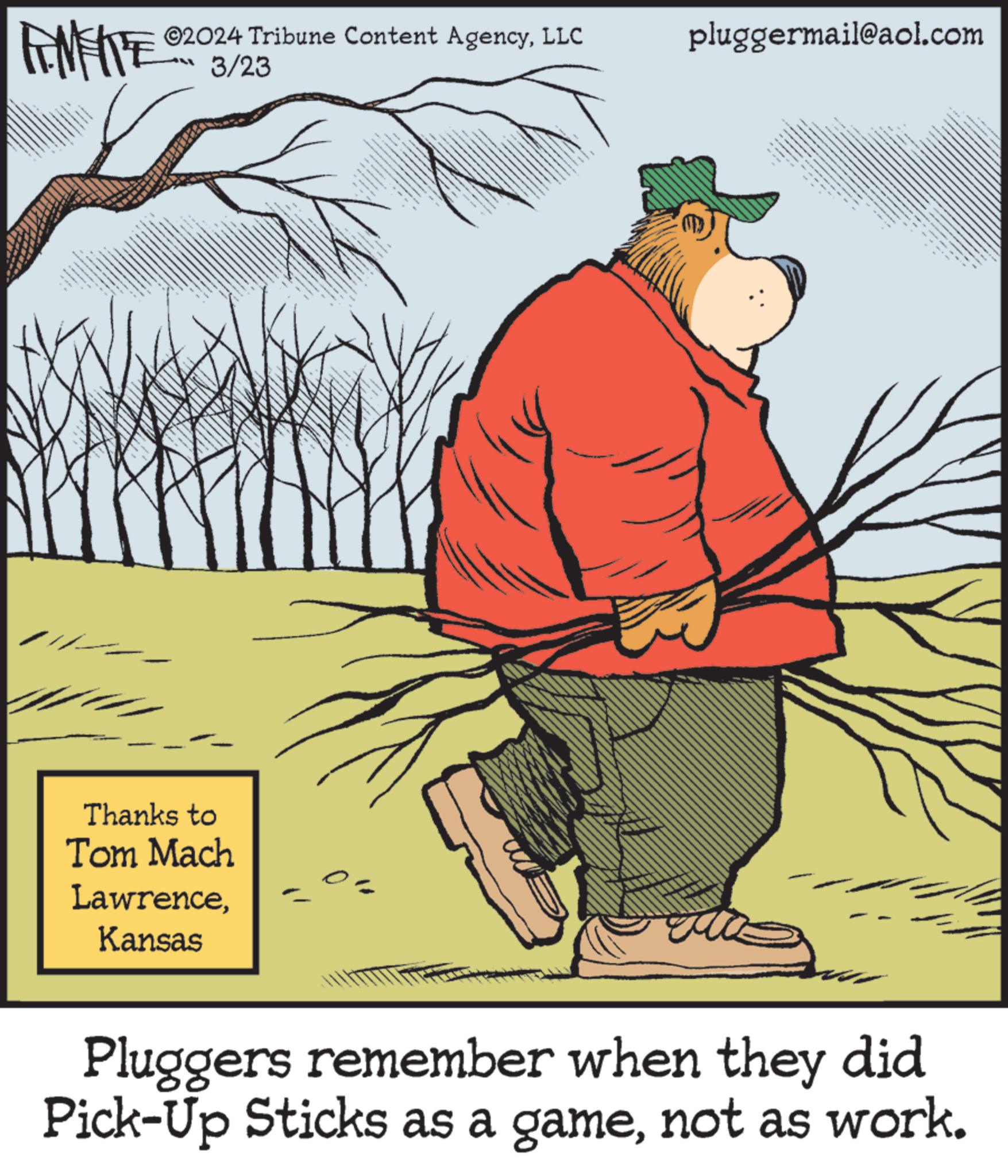 Illustration OCR: METE ©2024 Tribune Content AgencyLLC 3/23 pluggermail@aol.com Thanks to Tom Mach LawrenceKansas Pluggers remember when they did Pick-Up Sticks as a gamenot as work. METE © 2024 Tribune Content AgencyLLC 3/23 pluggermail@aol.com Thanks to Tom Mach LawrenceKansas Pluggers remember when they did Pick - Up Sticks as a gamenot as work .